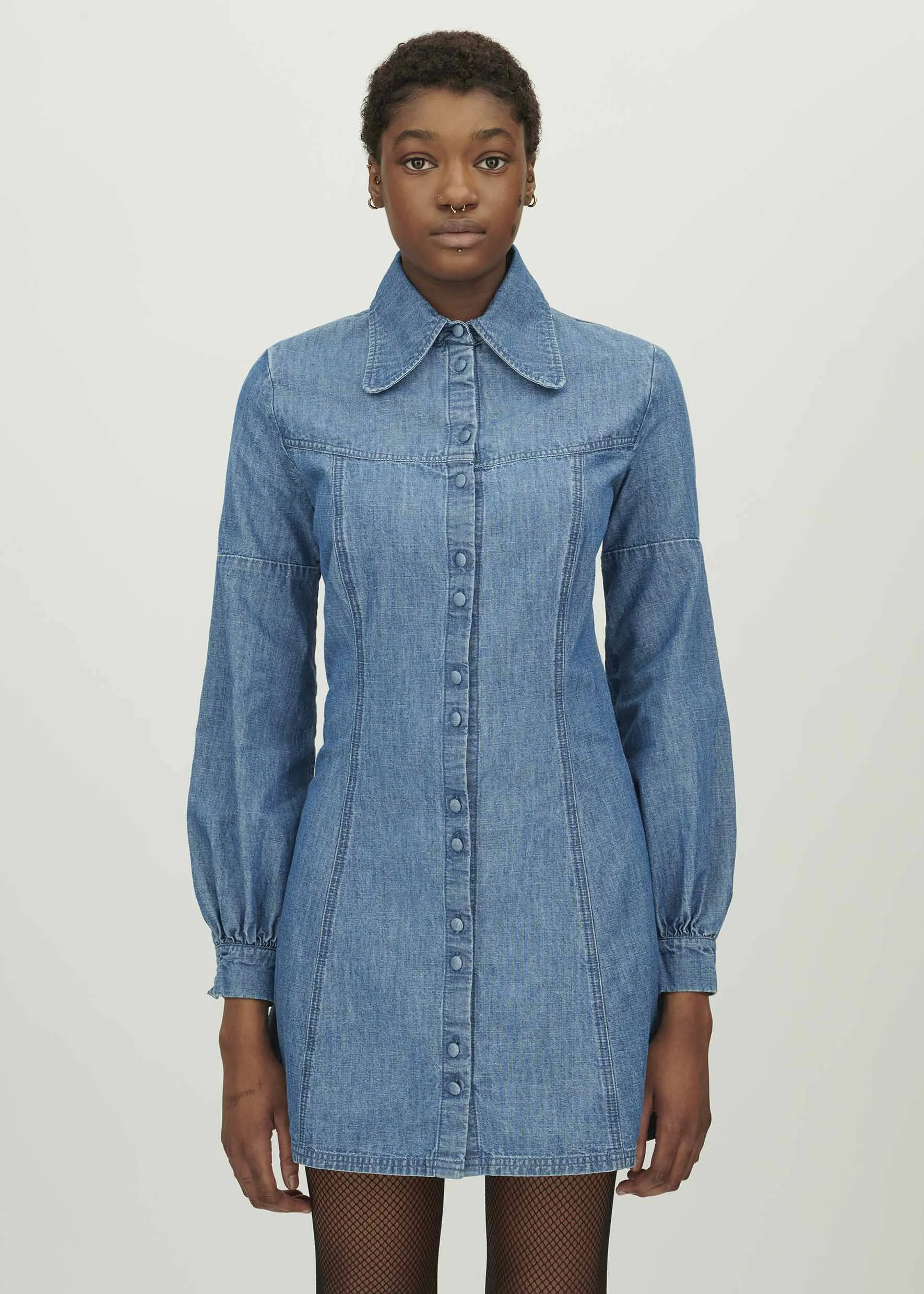 Chambray Mini Shirt Dress sold by Bella Freud product image thumbnail 2