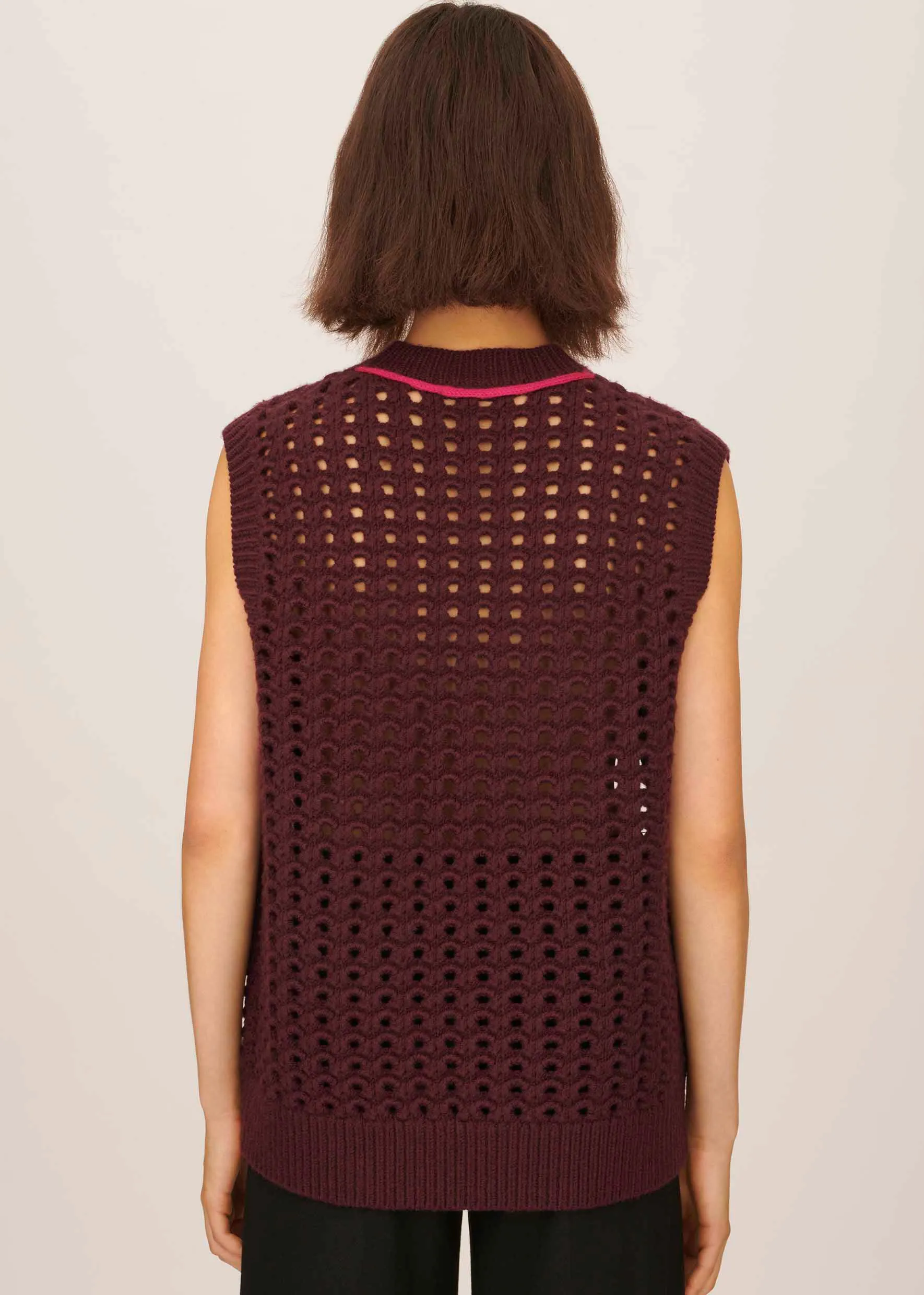OPEN STITCH TANK | BURGUNDY | M/L sold by Bella Freud product image thumbnail 4