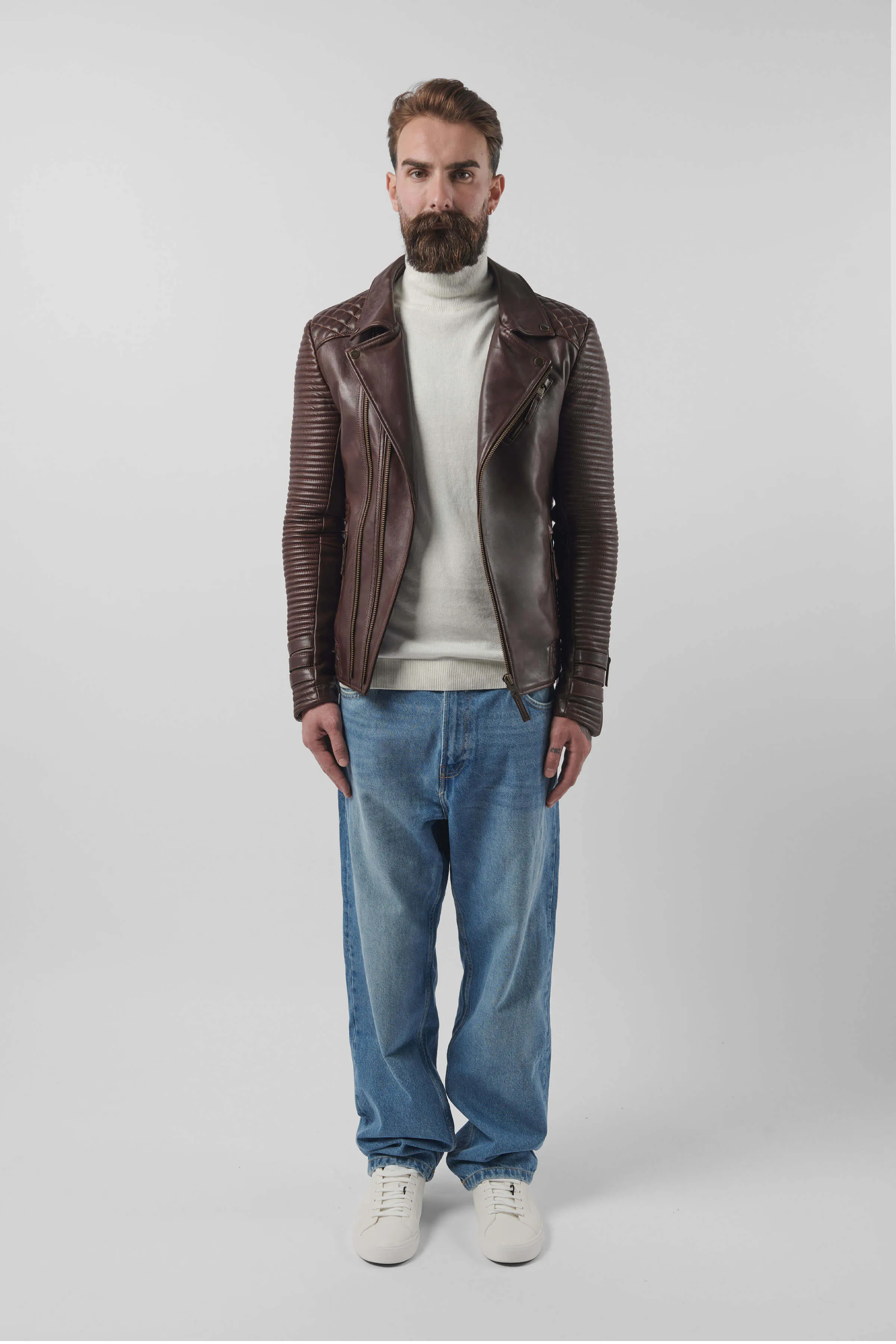 Alexander 3.0 Tall: Antique Brown Leather Jacket (Man) sold by Boda Skins product image thumbnail 4