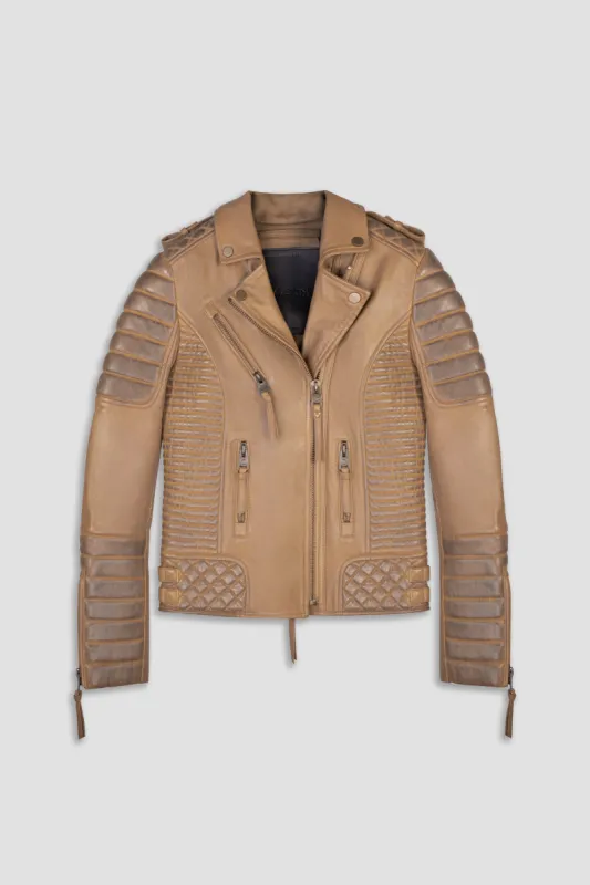 Kay Michaels 2.0 Tall: Desert Leather Jacket (Woman) sold by Boda Skins