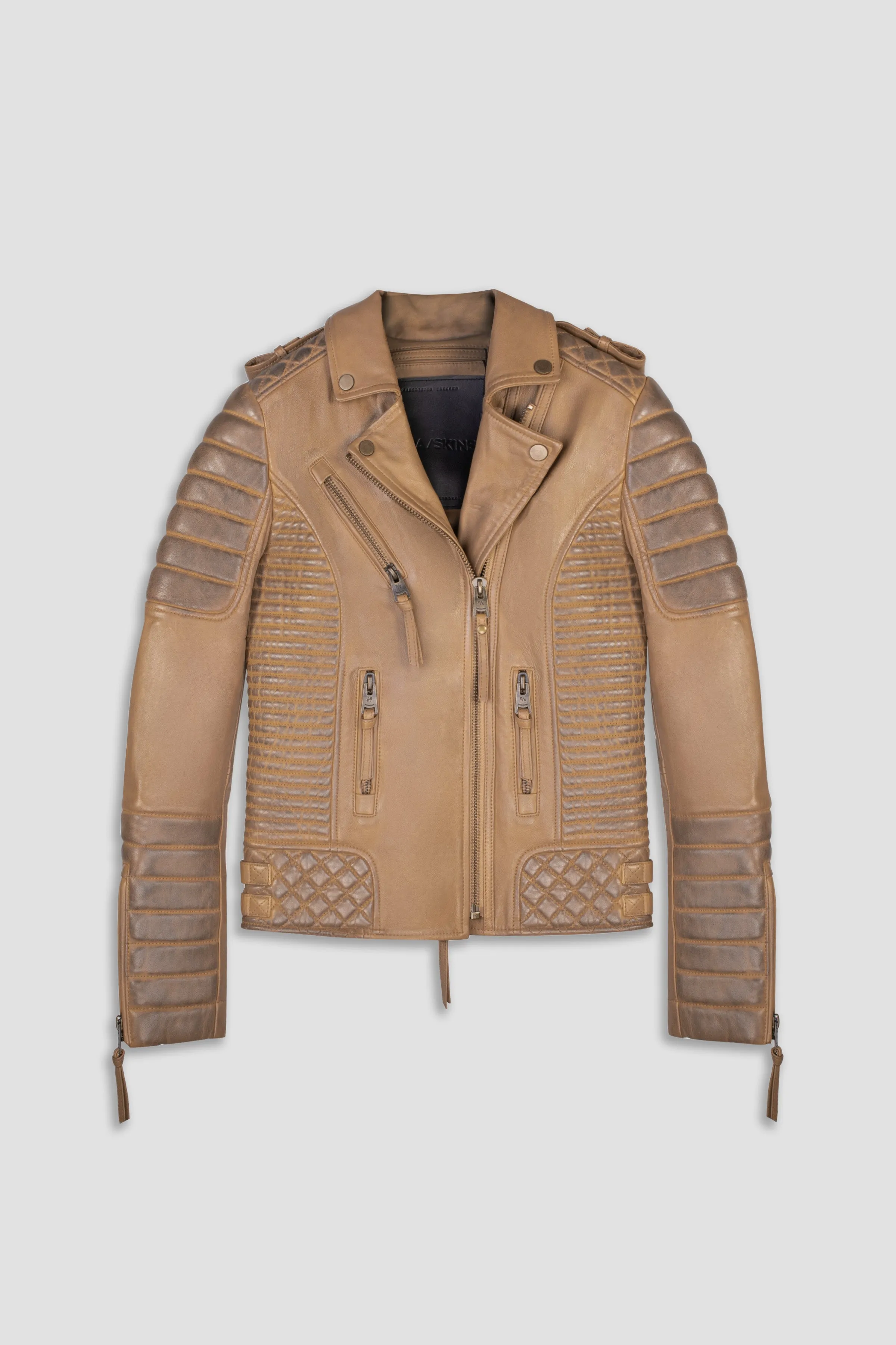 Kay Michaels 2.0 Tall: Desert Leather Jacket (Woman) sold by Boda Skins