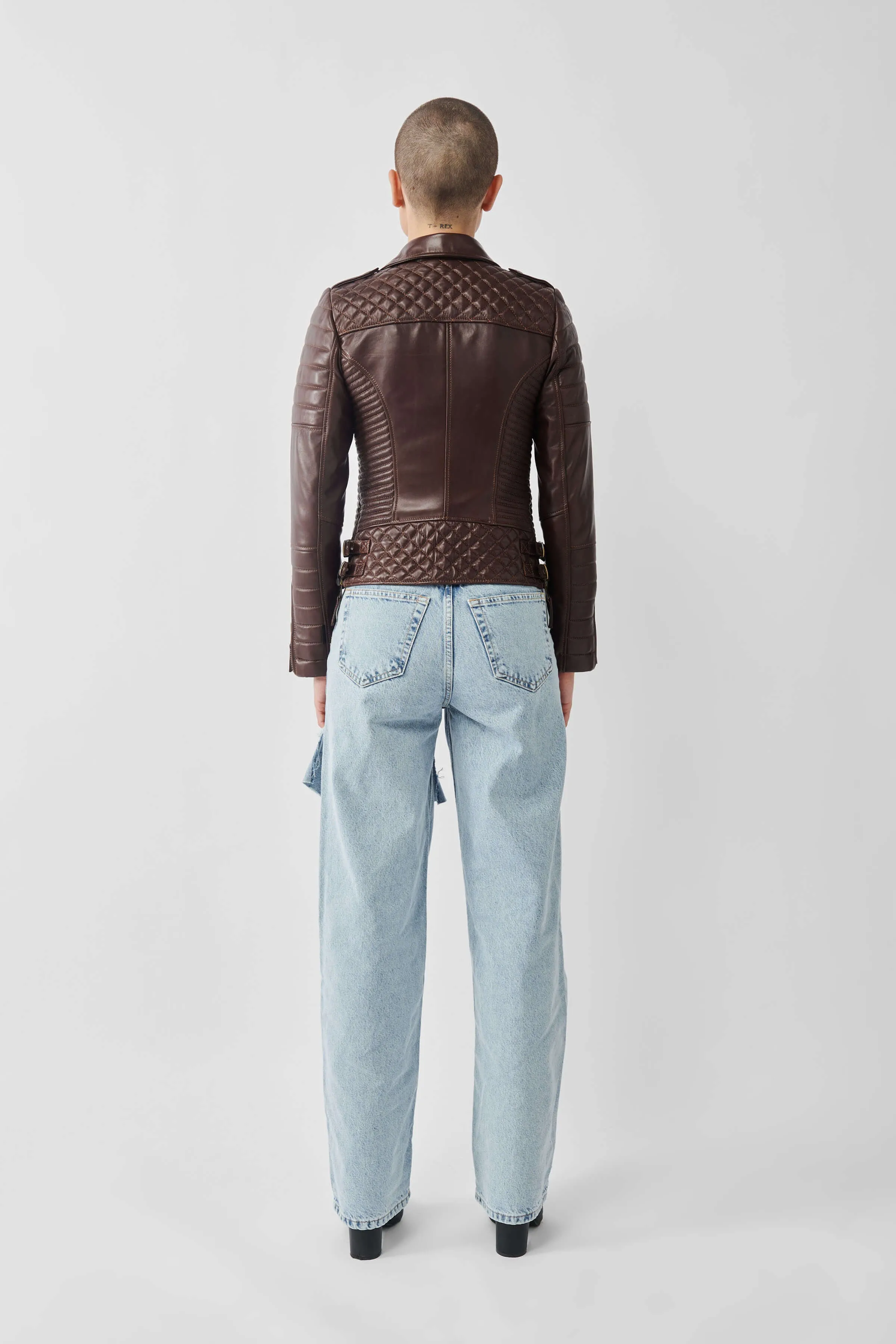 Kay Michaels 3.0: Antique Brown Leather Jacket (Woman) sold by Boda Skins product image thumbnail 5