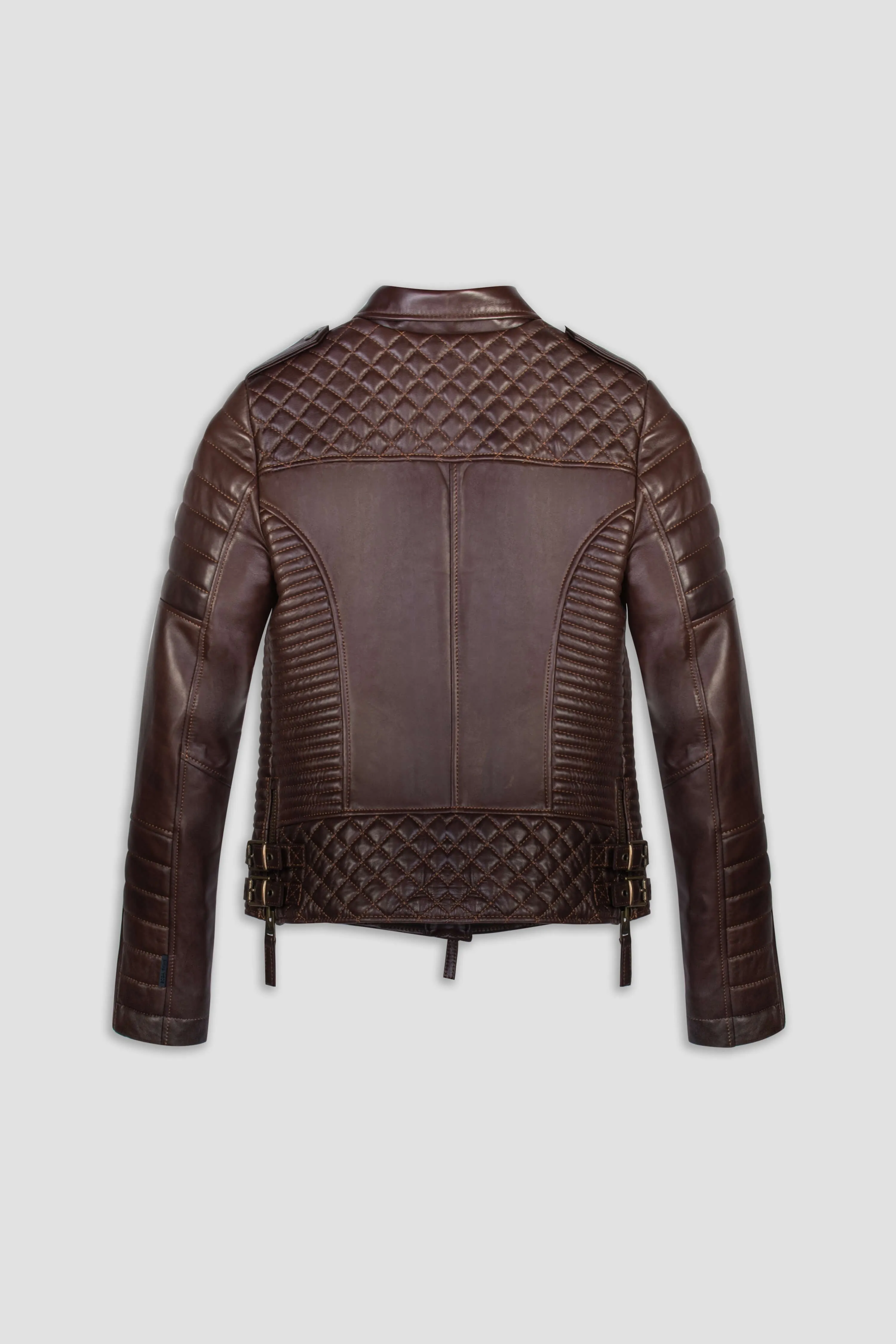 Kay Michaels 3.0: Antique Brown Leather Jacket (Woman) sold by Boda Skins product image thumbnail 2