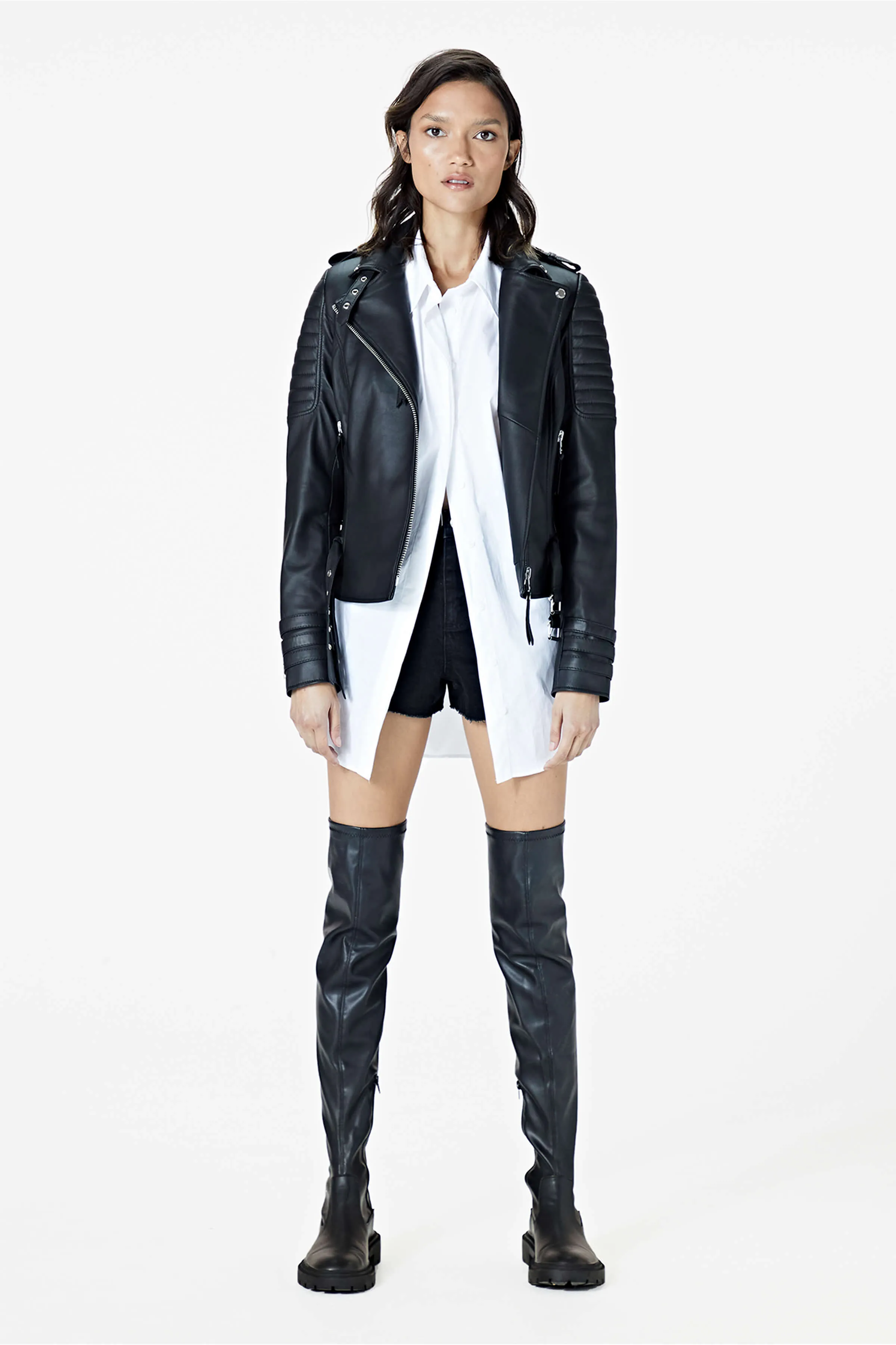 Jaws 3.0 Gloss Black Hardware Leather Jacket sold by Boda Skins product image thumbnail 4