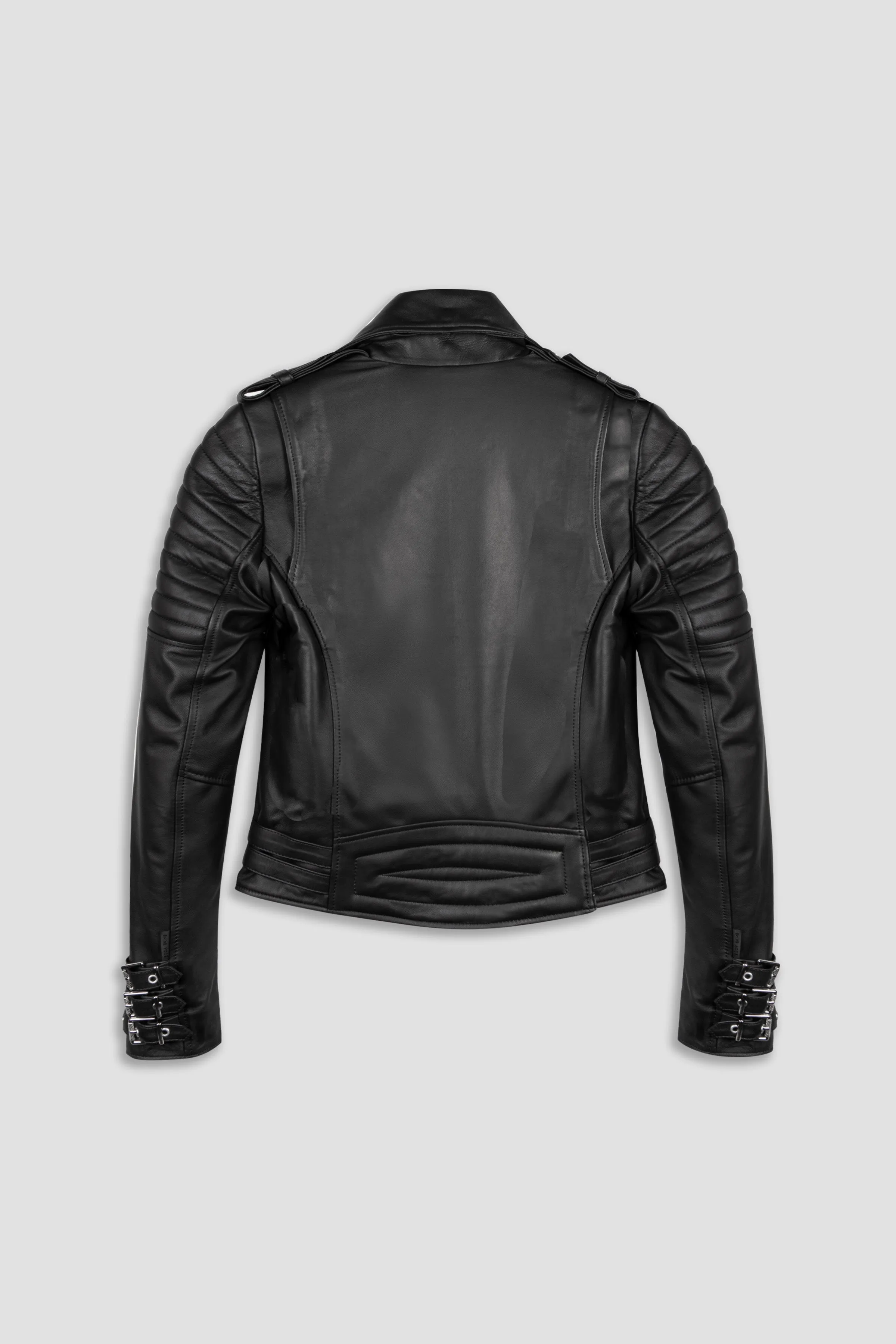 Jaws 3.0 Gloss Black Hardware Leather Jacket sold by Boda Skins product image thumbnail 2