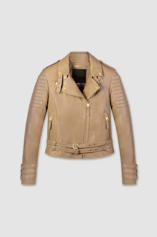 JAWS 3.0 SAND LEATHER JACKET sold by Boda Skins