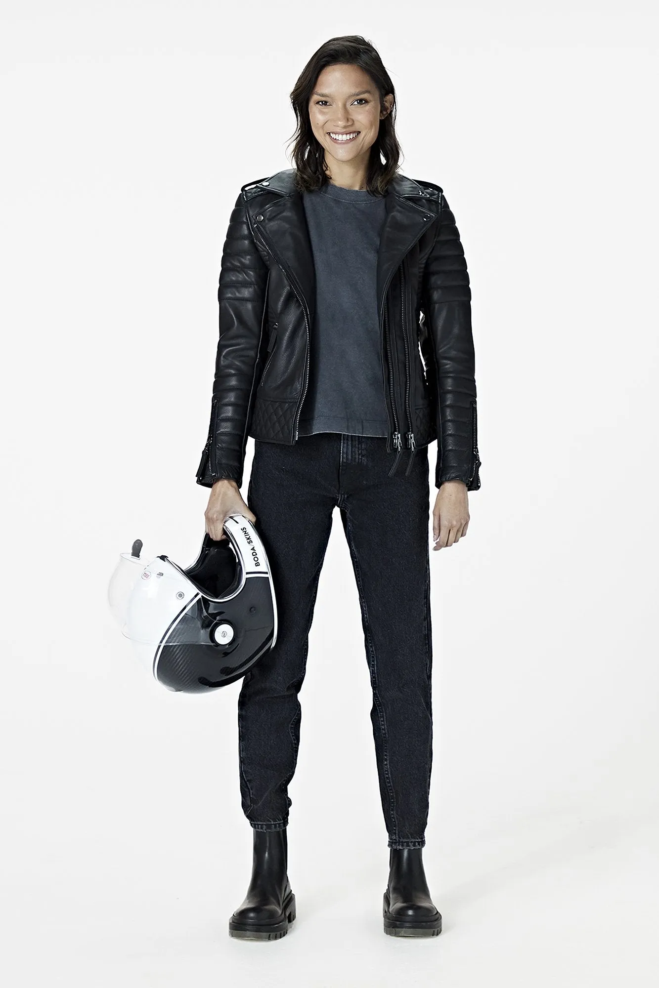 Kay Michaels: Biker Protection Leather Jacket (Woman) sold by Boda Skins product image thumbnail 4