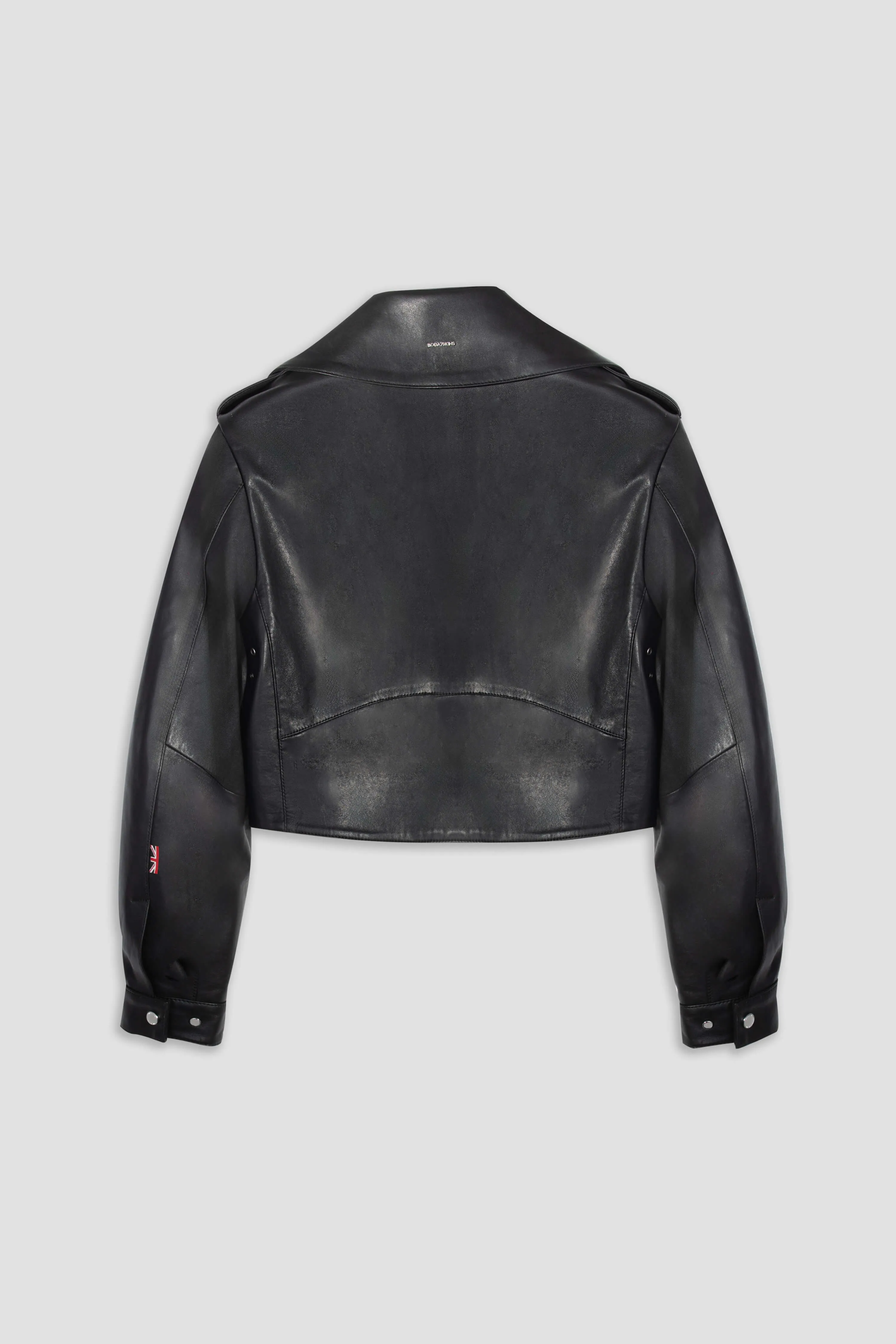 Cropped Blouson Black Leather Jacket sold by Boda Skins product image thumbnail 2