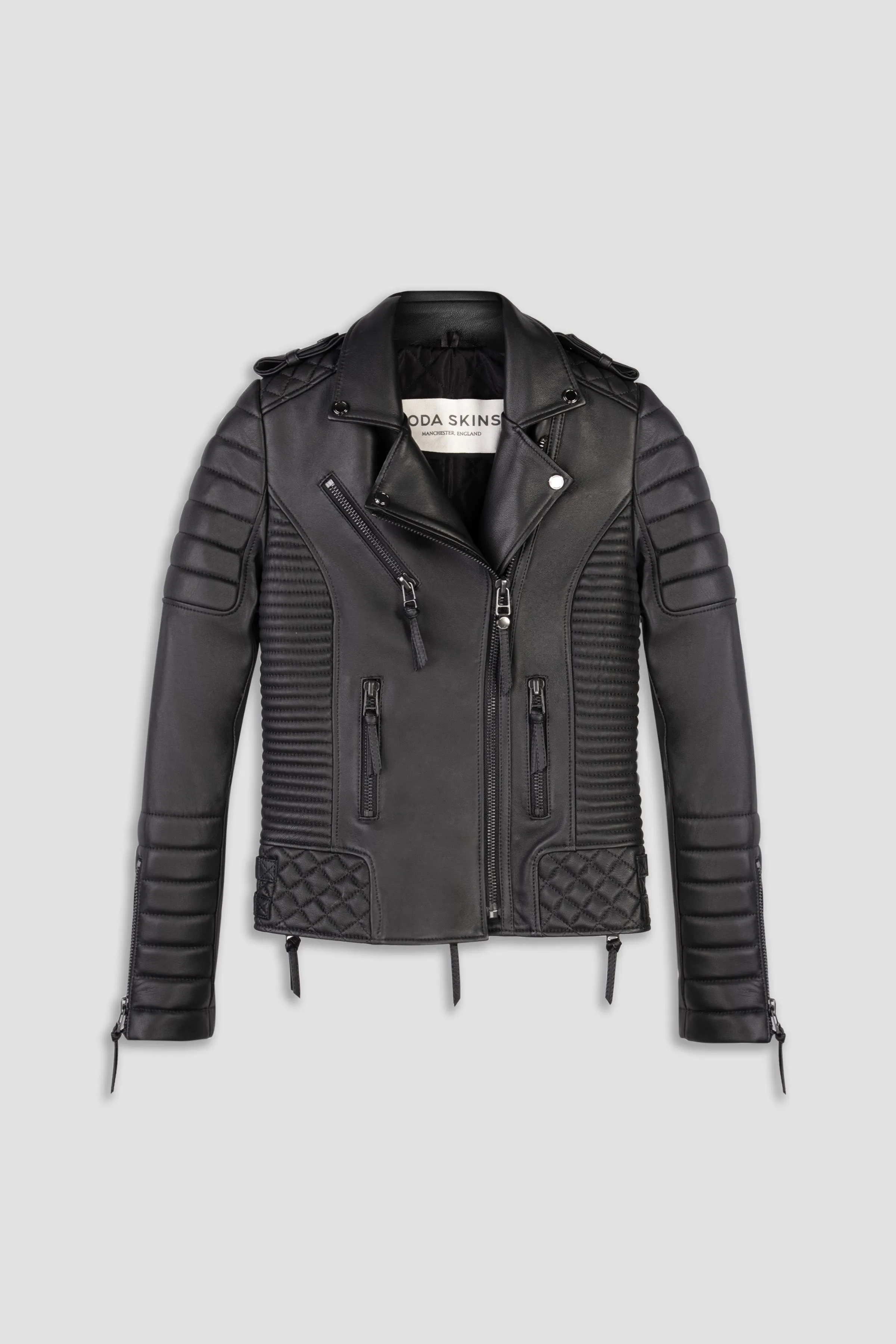 Kay Michaels 2.0 Leather Jacket Gun Metal Hardware (Woman) sold by Boda Skins