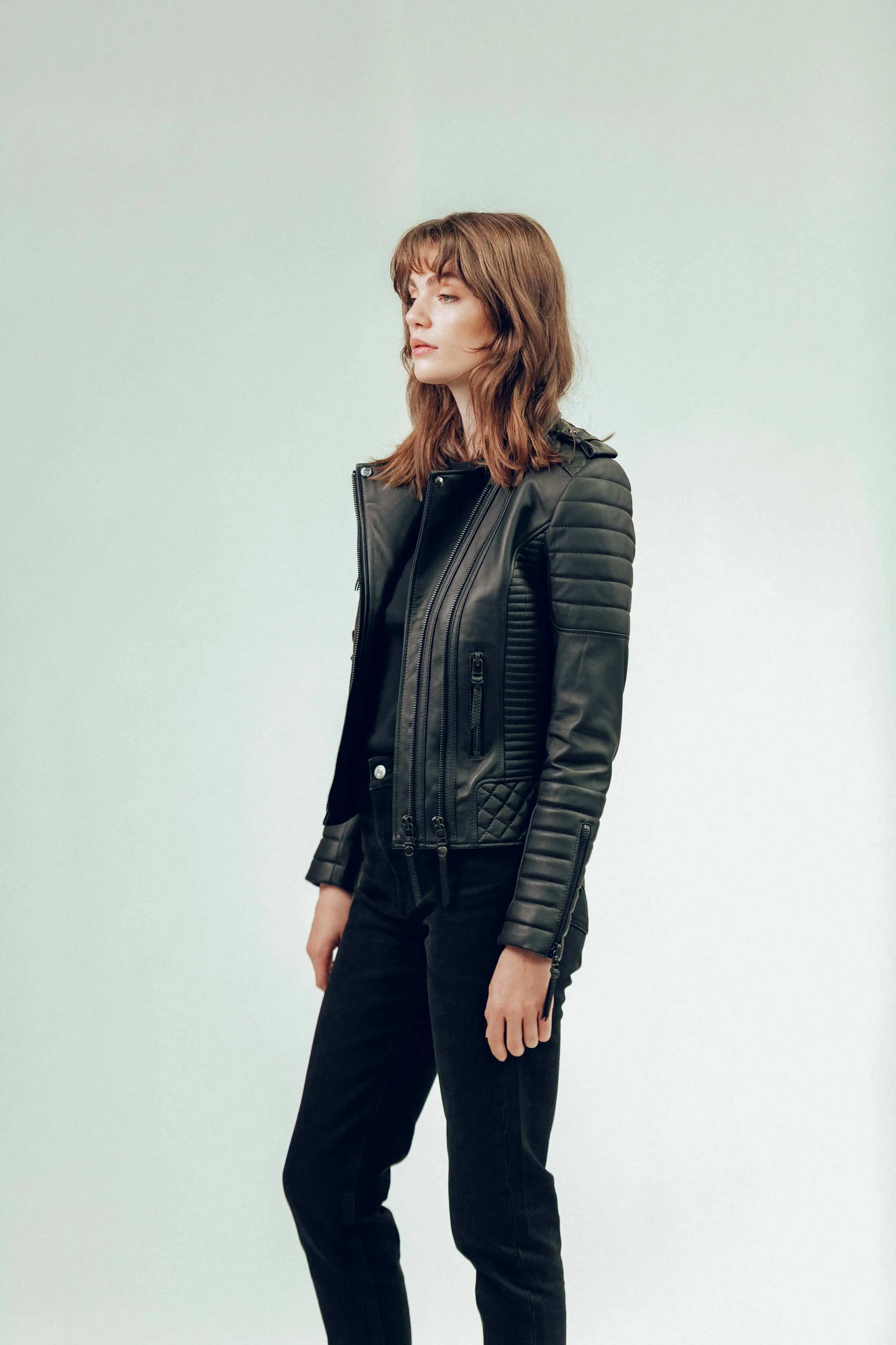 Kay Michaels 2.0 Leather Jacket Gun Metal Hardware (Woman) sold by Boda Skins product image thumbnail 5