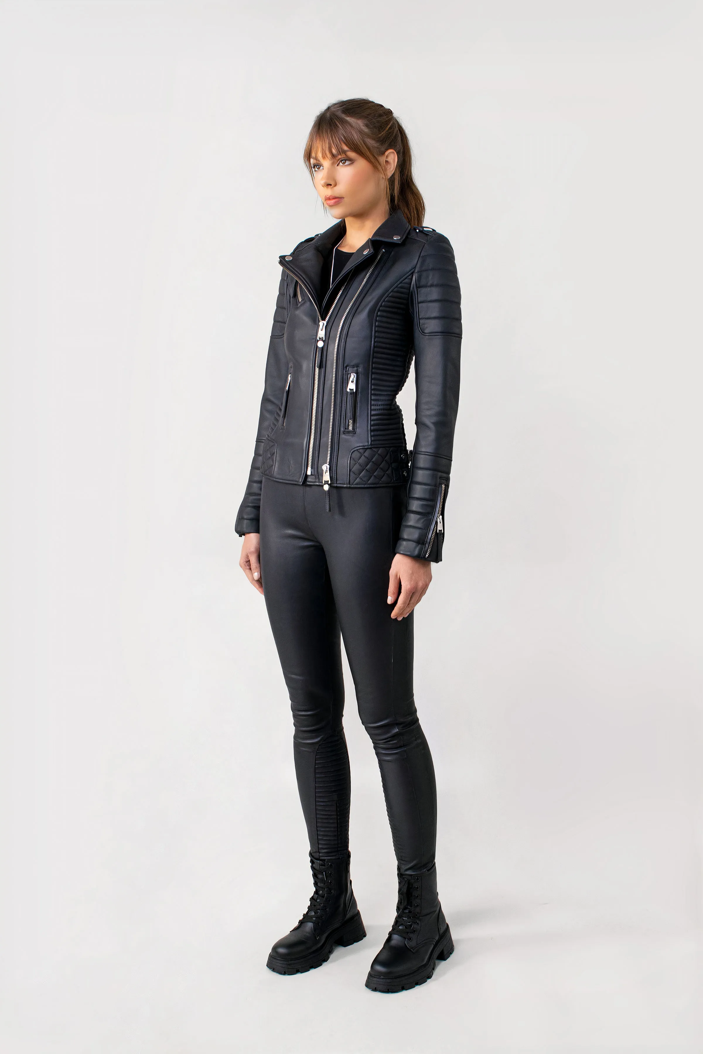 Kay Michaels 3.0 Gold Hardware Leather Jacket (Woman) sold by Boda Skins product image thumbnail 3