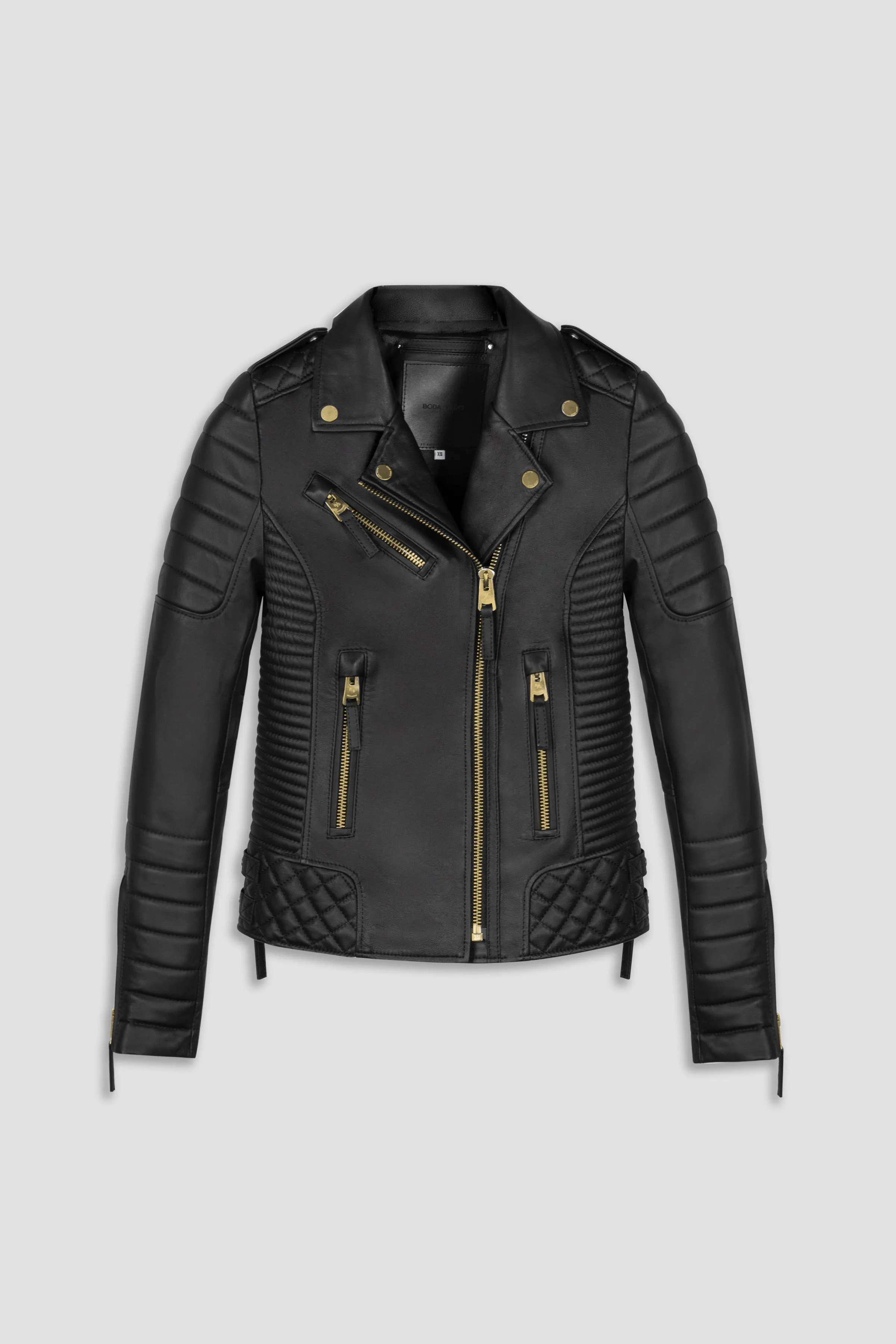 Kay Michaels 3.0 Gold Hardware Leather Jacket (Woman) sold by Boda Skins