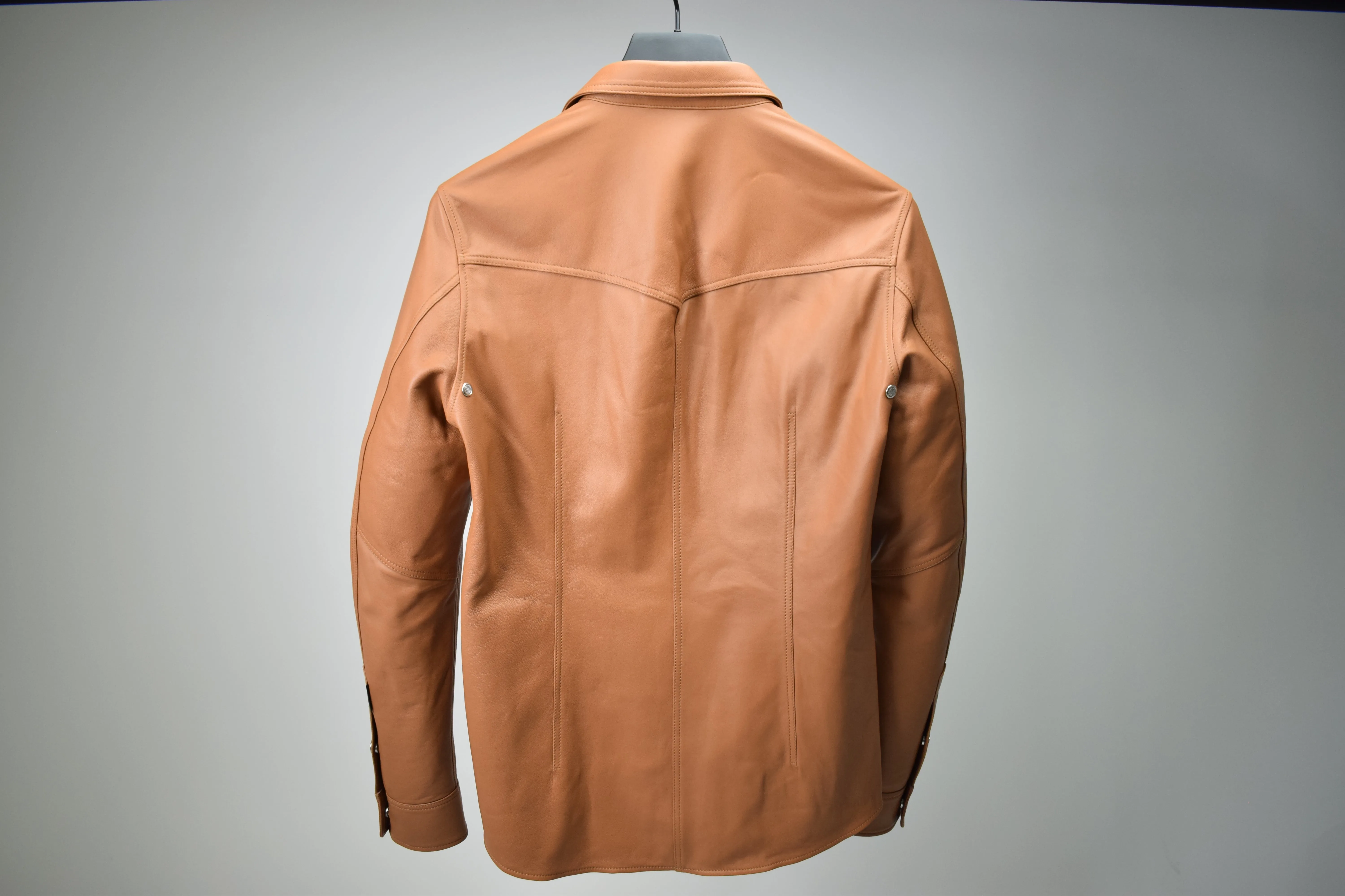 SM066 / Leather Overshirt: Retro Brown (MEN'S) sold by Boda Skins product image thumbnail 2