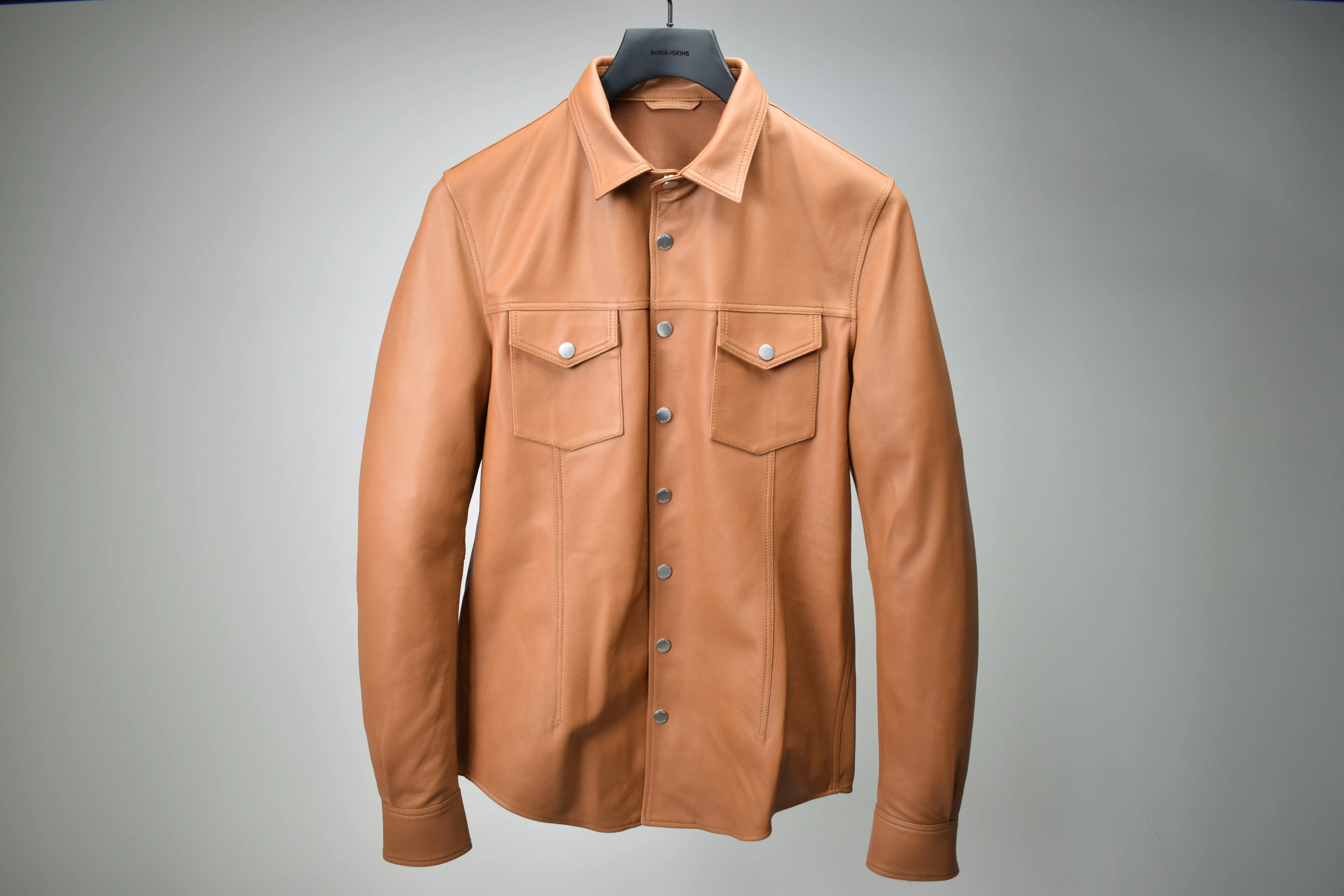 SM066 / Leather Overshirt: Retro Brown (MEN'S) sold by Boda Skins