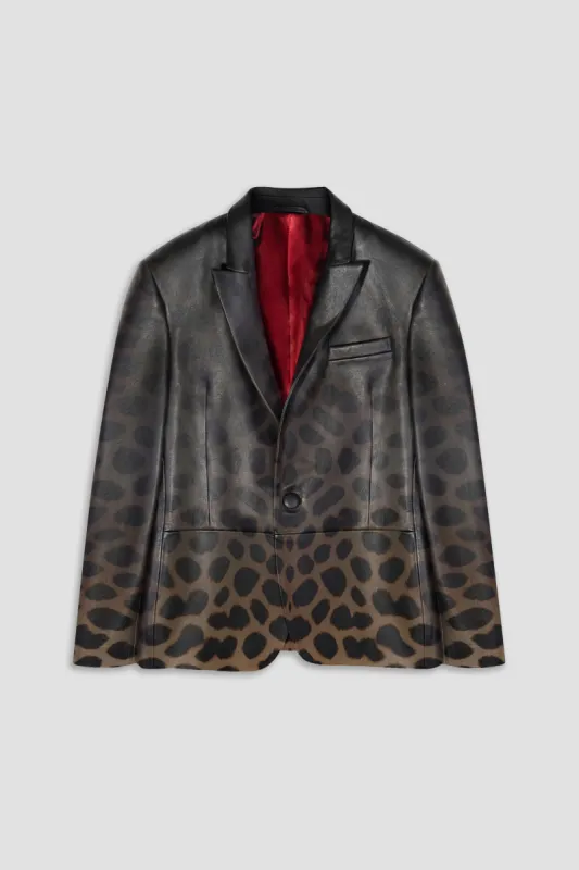 Leather Blazer: Faded Leopard sold by Boda Skins
