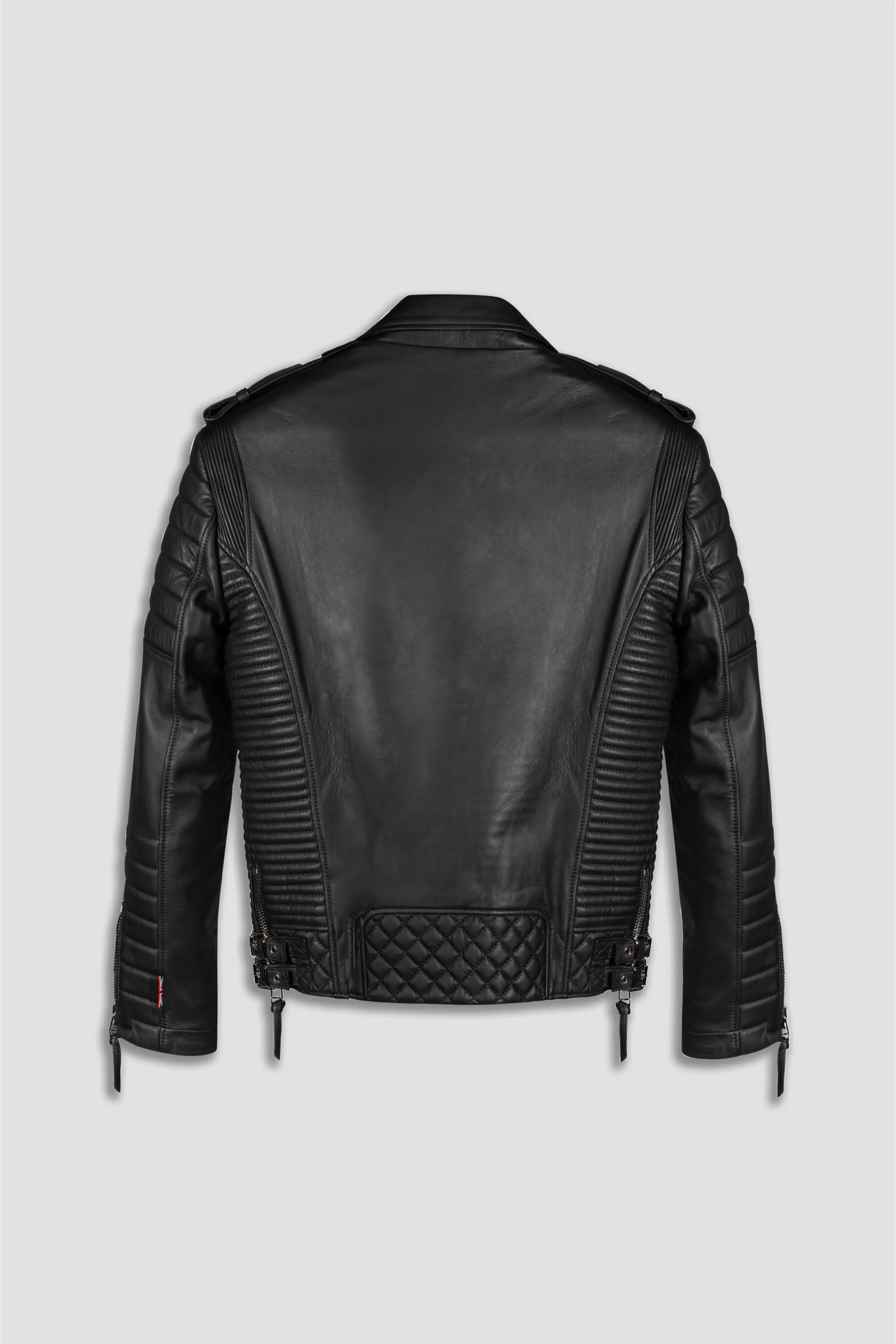 Kay Michaels 2.0 Biker Leather Jacket Gun Metal Hardware Tall (Man) sold by Boda Skins product image thumbnail 2