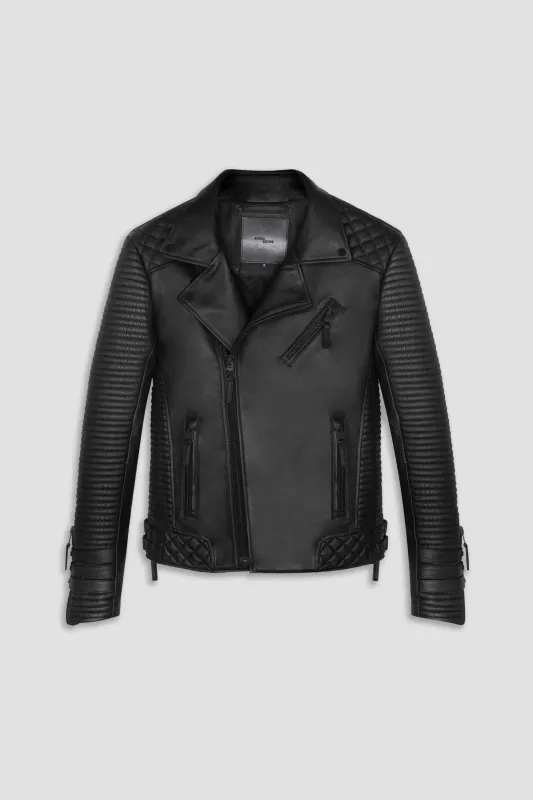 Alexander 3.0 Tall: Matte Black Hardware Leather Jacket (Man) sold by Boda Skins