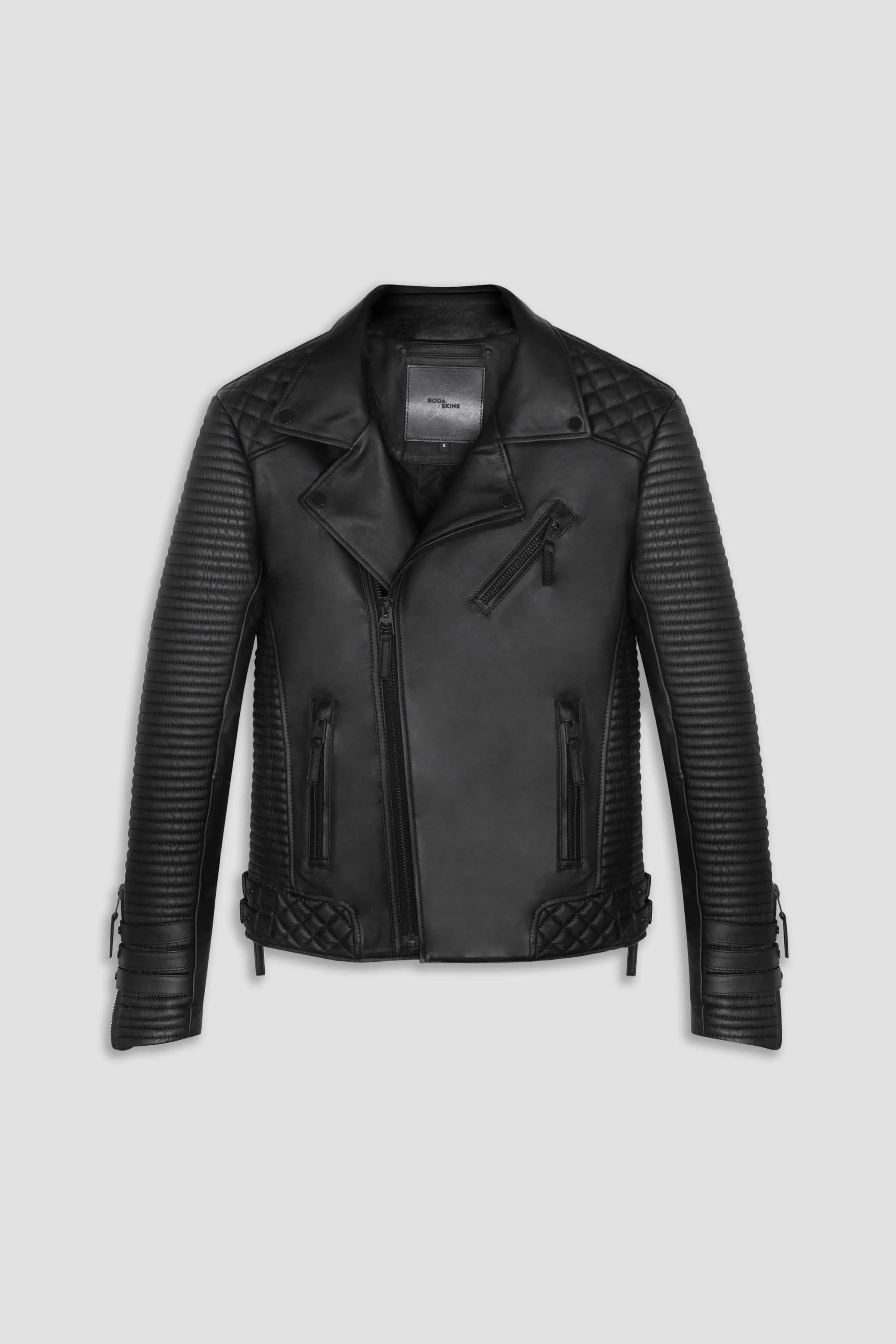 Alexander 3.0 Tall: Matte Black Hardware Leather Jacket (Man) sold by Boda Skins