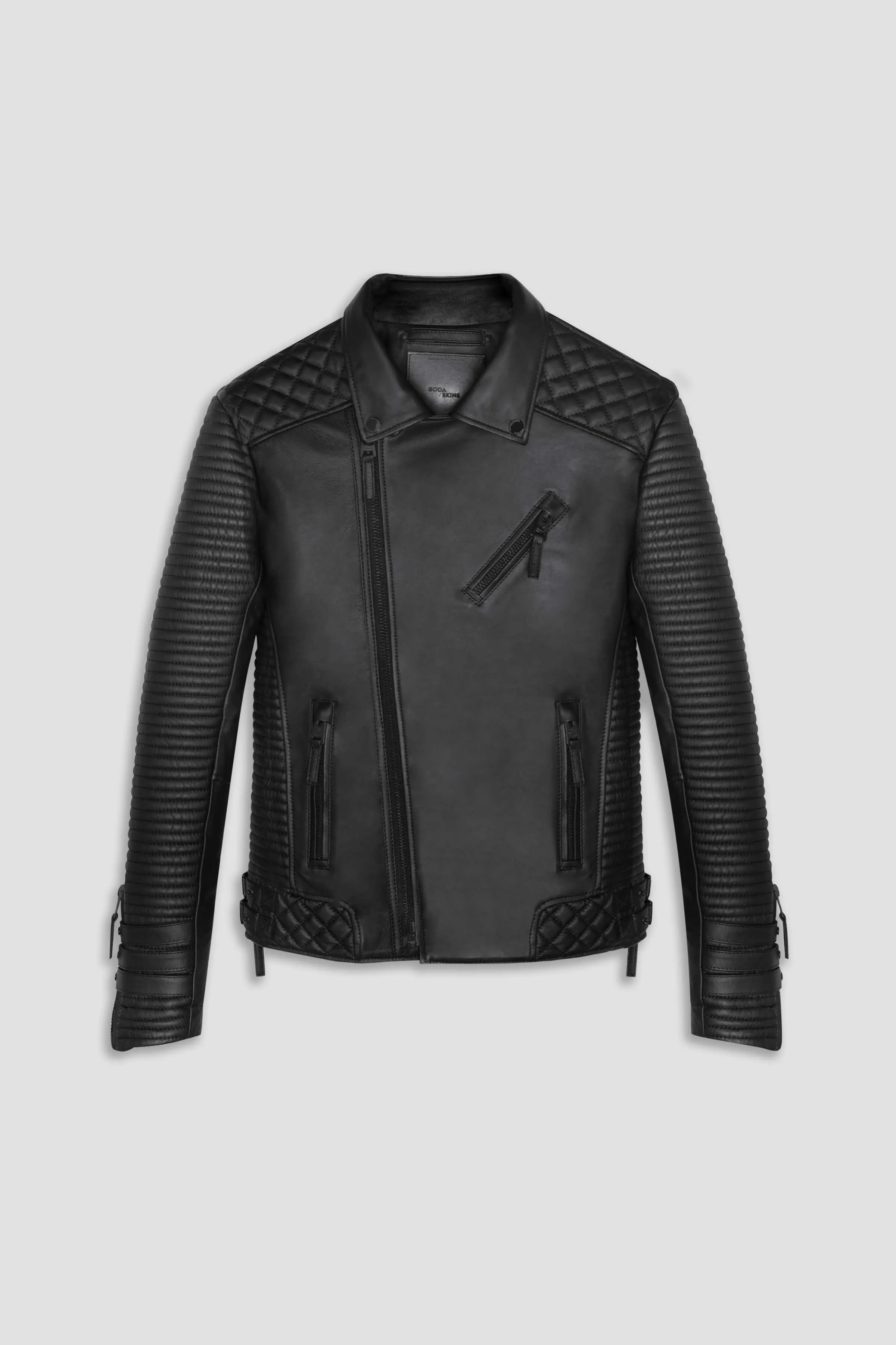 Alexander 3.0 Tall: Matte Black Hardware Leather Jacket (Man) sold by Boda Skins product image thumbnail 3