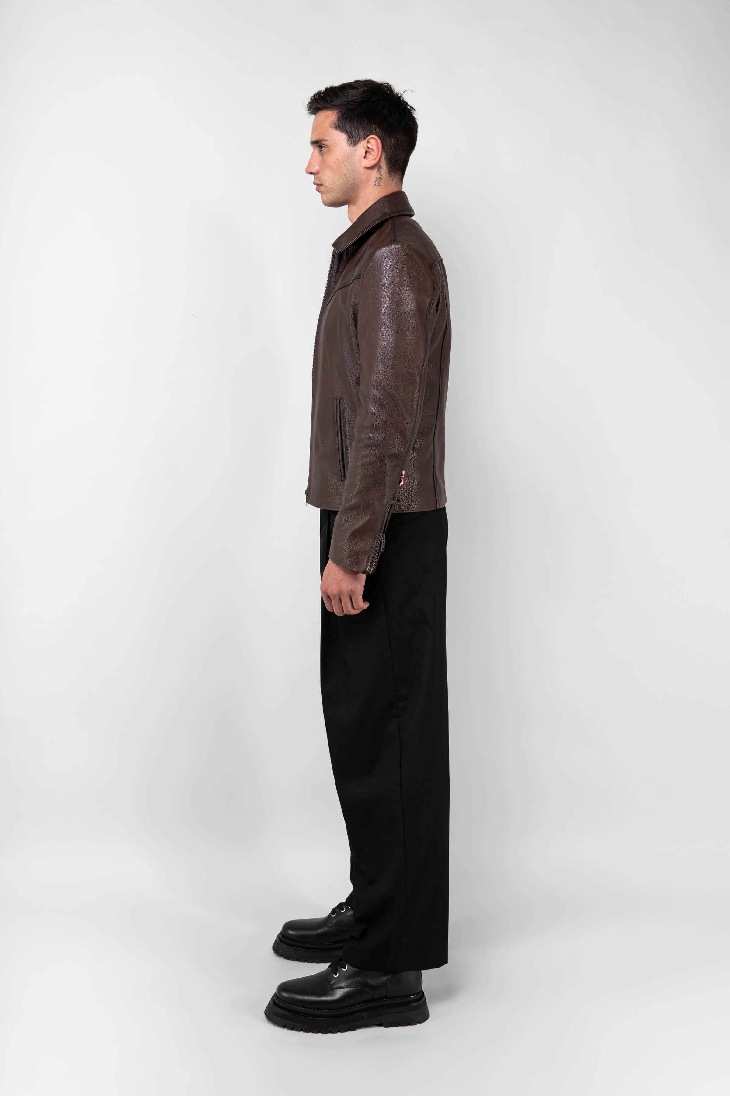 Hendrix: Vintage Brown Leather Jacket Tall sold by Boda Skins product image thumbnail 4