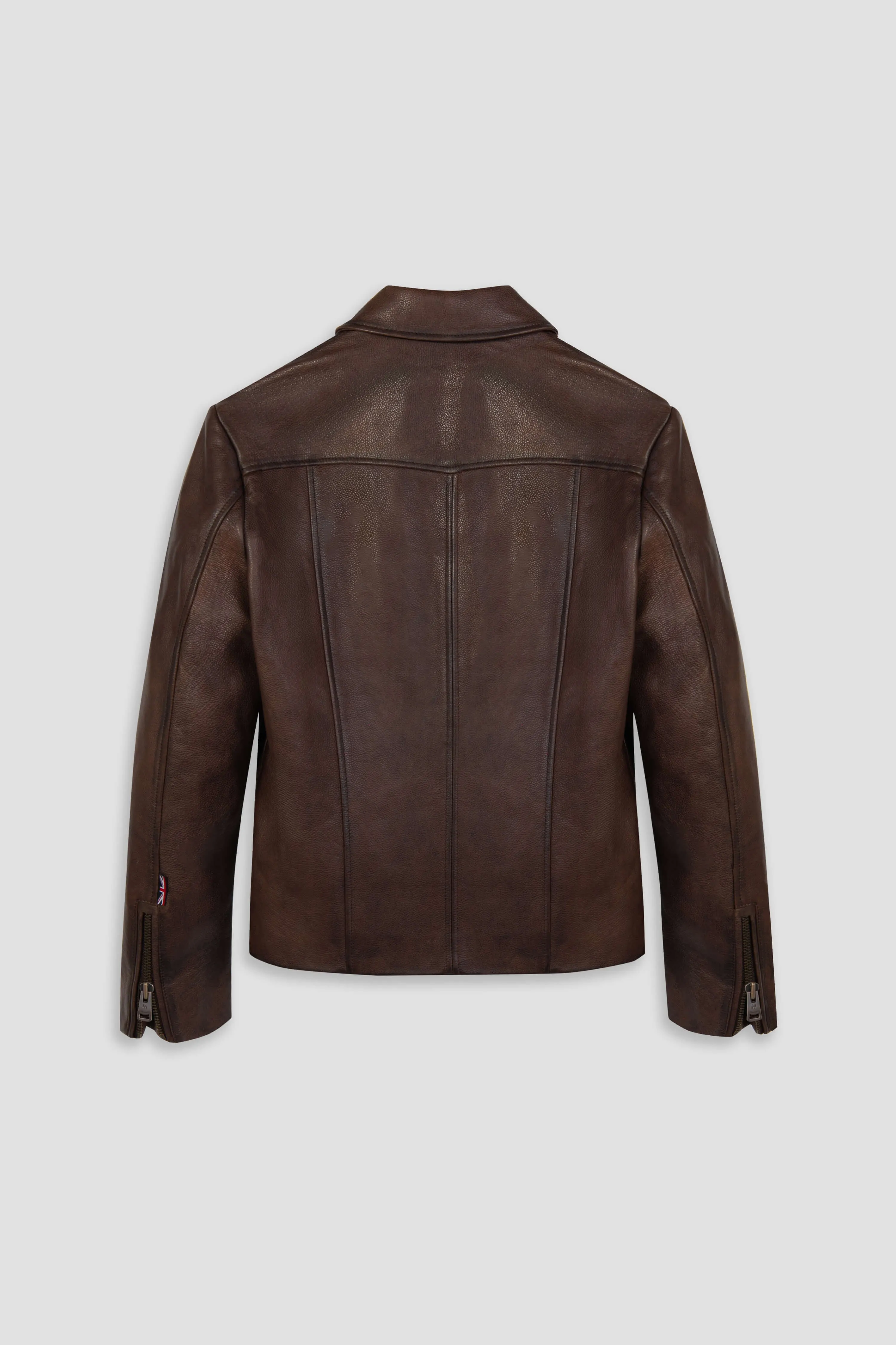 Hendrix: Vintage Brown Leather Jacket Tall sold by Boda Skins product image thumbnail 3