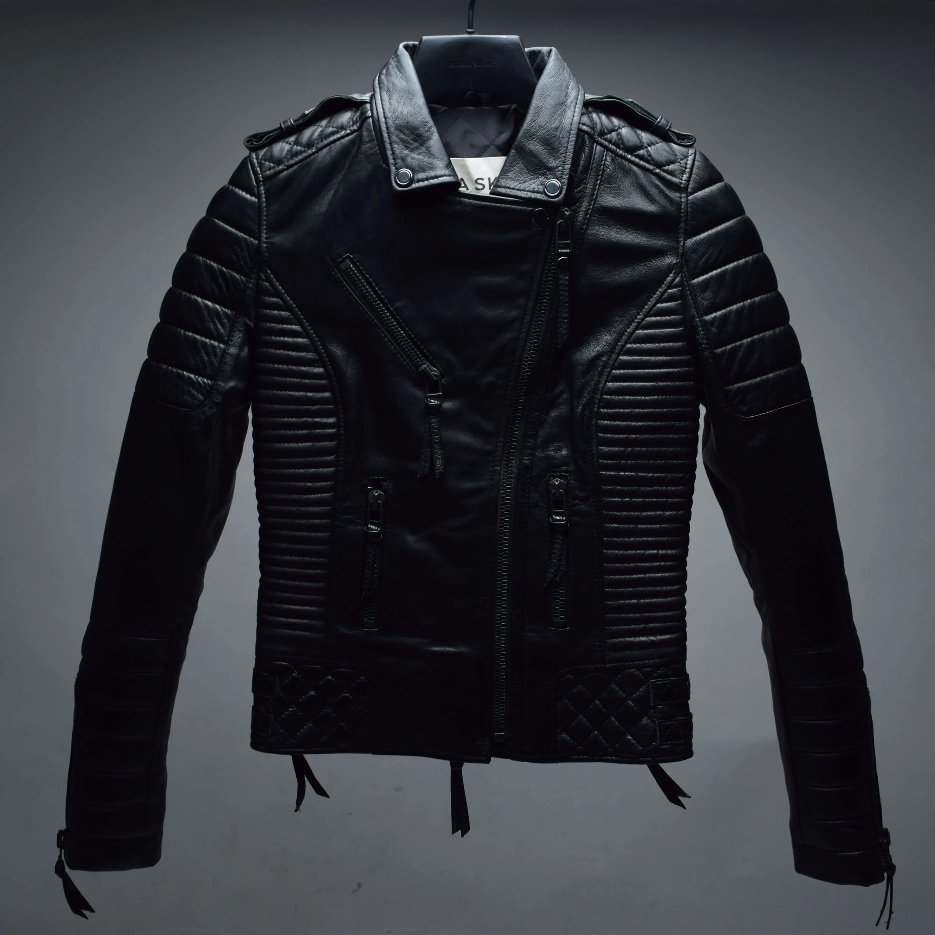 Kay Michaels 2.0: Black Hardware Gloss Leather / Womens / XXS / Fair sold by Boda Skins