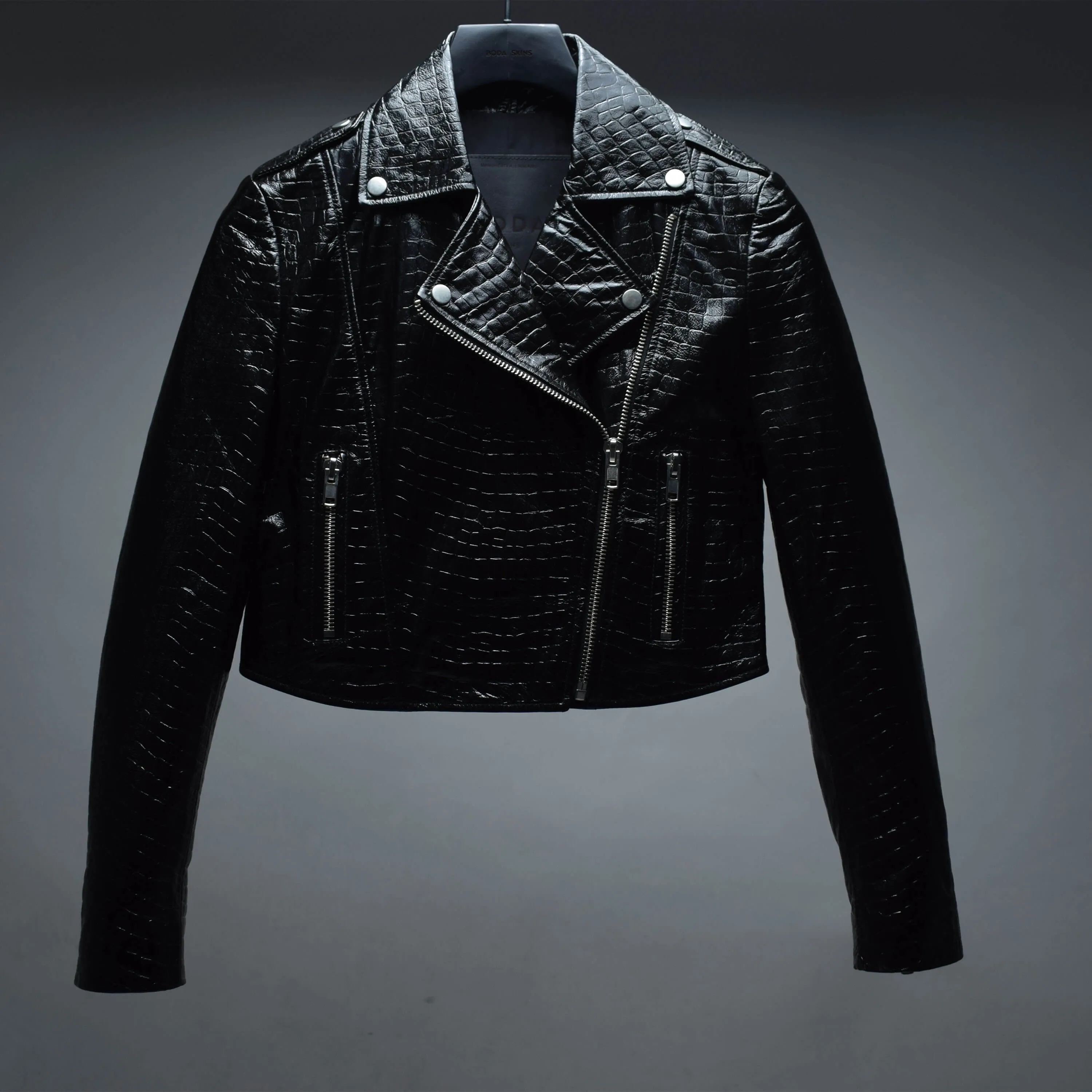 Cropped Crocodile Effect Biker / Womens / S / Excellent sold by Boda Skins