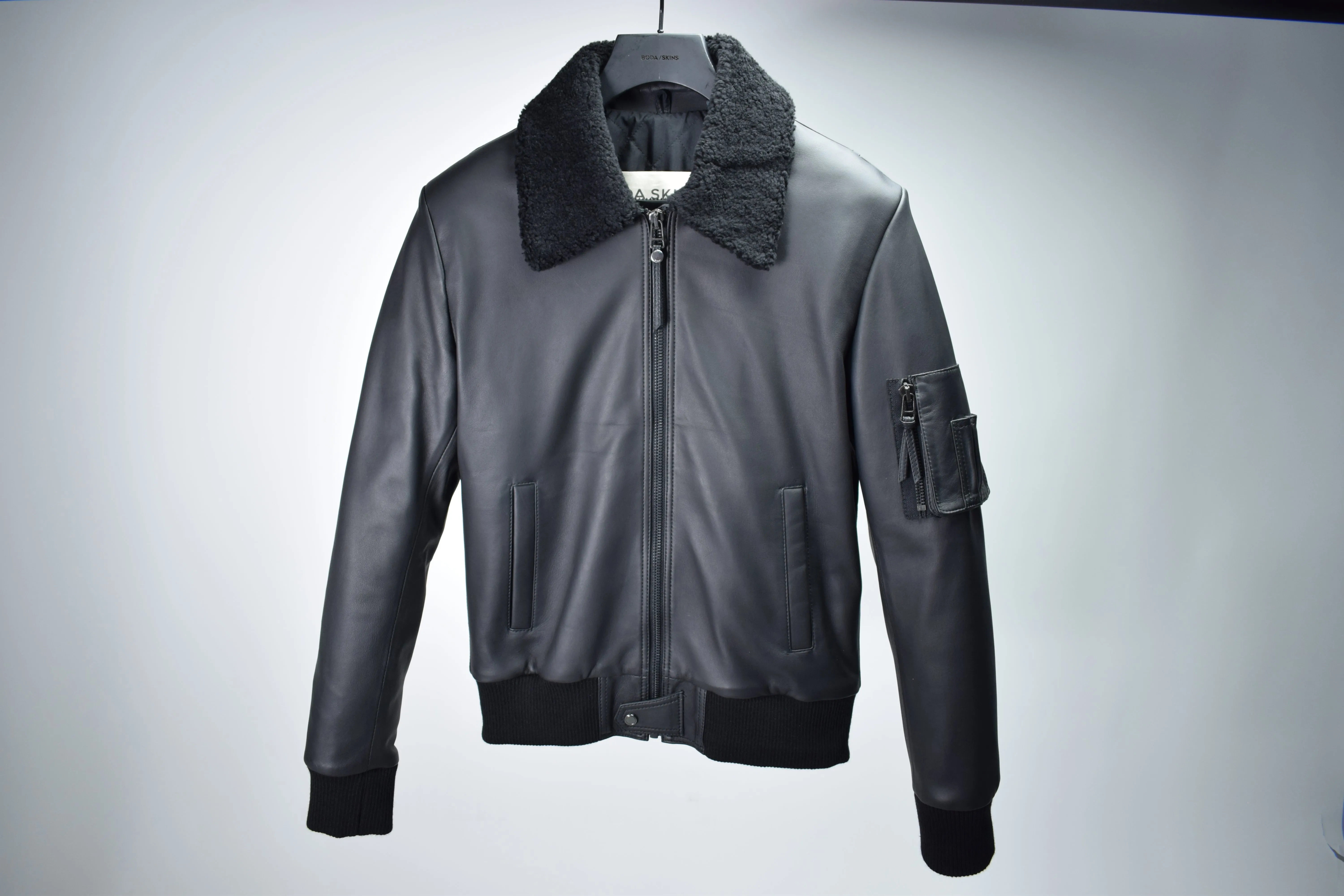 Aviator Bomber Black Shearling / Mens / Multiple sizes / Excellent sold by Boda Skins