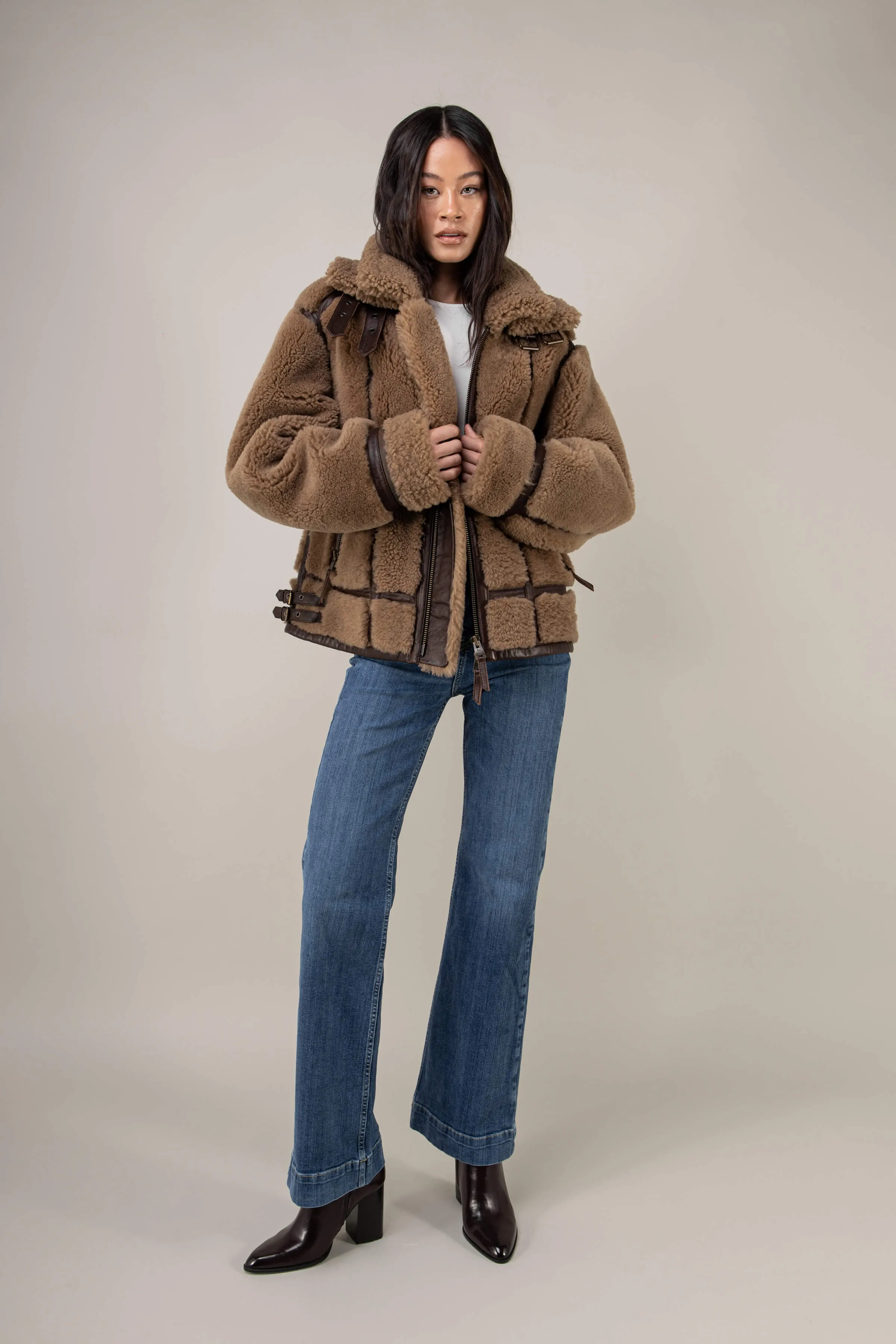 Kodiak Brown Shearling Jacket (Woman) sold by Boda Skins product image thumbnail 3