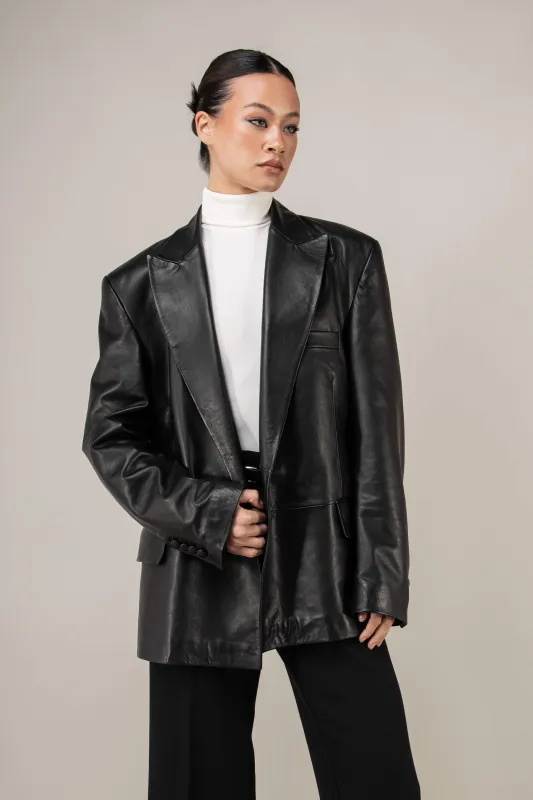 Oversized Leather Blazer (Woman) sold by Boda Skins