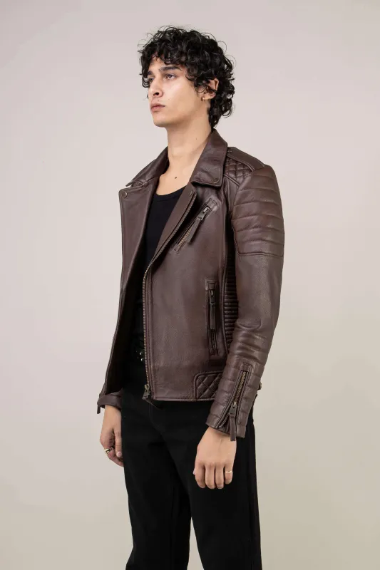 Kay Michaels 3.0: Vintage Brown Leather Jacket (Man) sold by Boda Skins