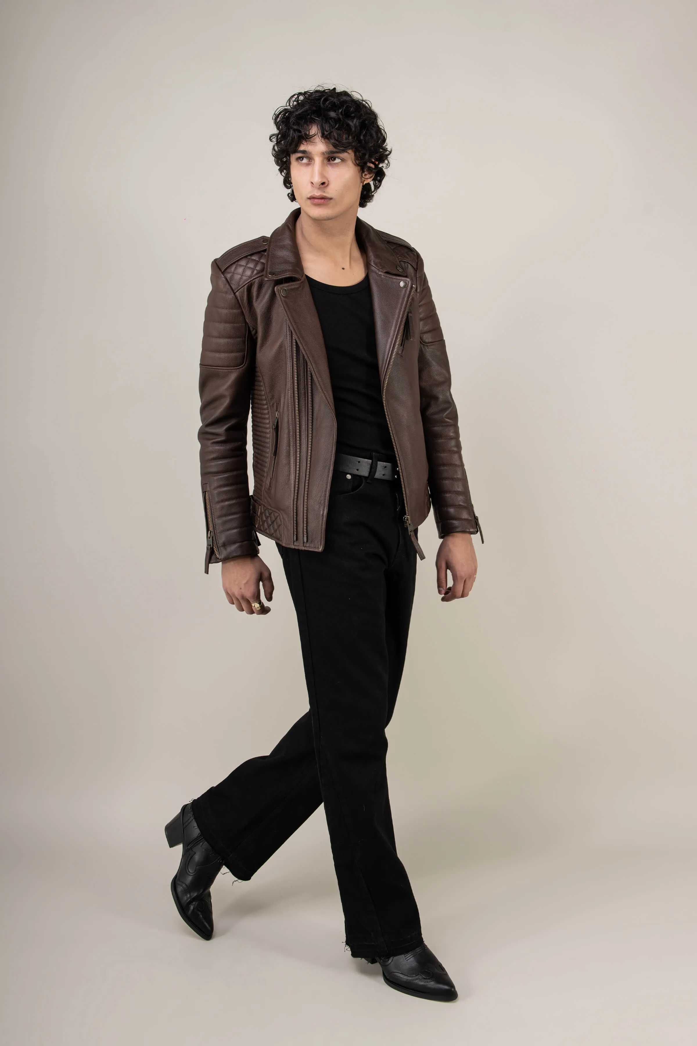 Kay Michaels 3.0: Vintage Brown Leather Jacket (Man) sold by Boda Skins product image thumbnail 5