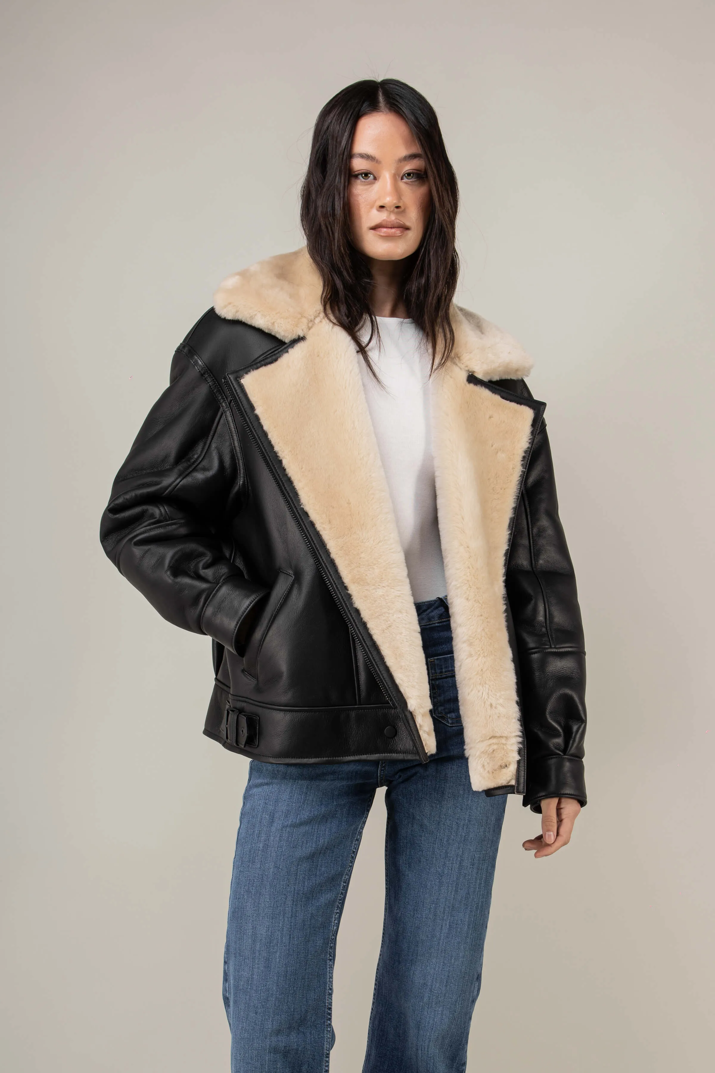 Valor Shearling Aviator Jacket (Woman) sold by Boda Skins product image thumbnail 4