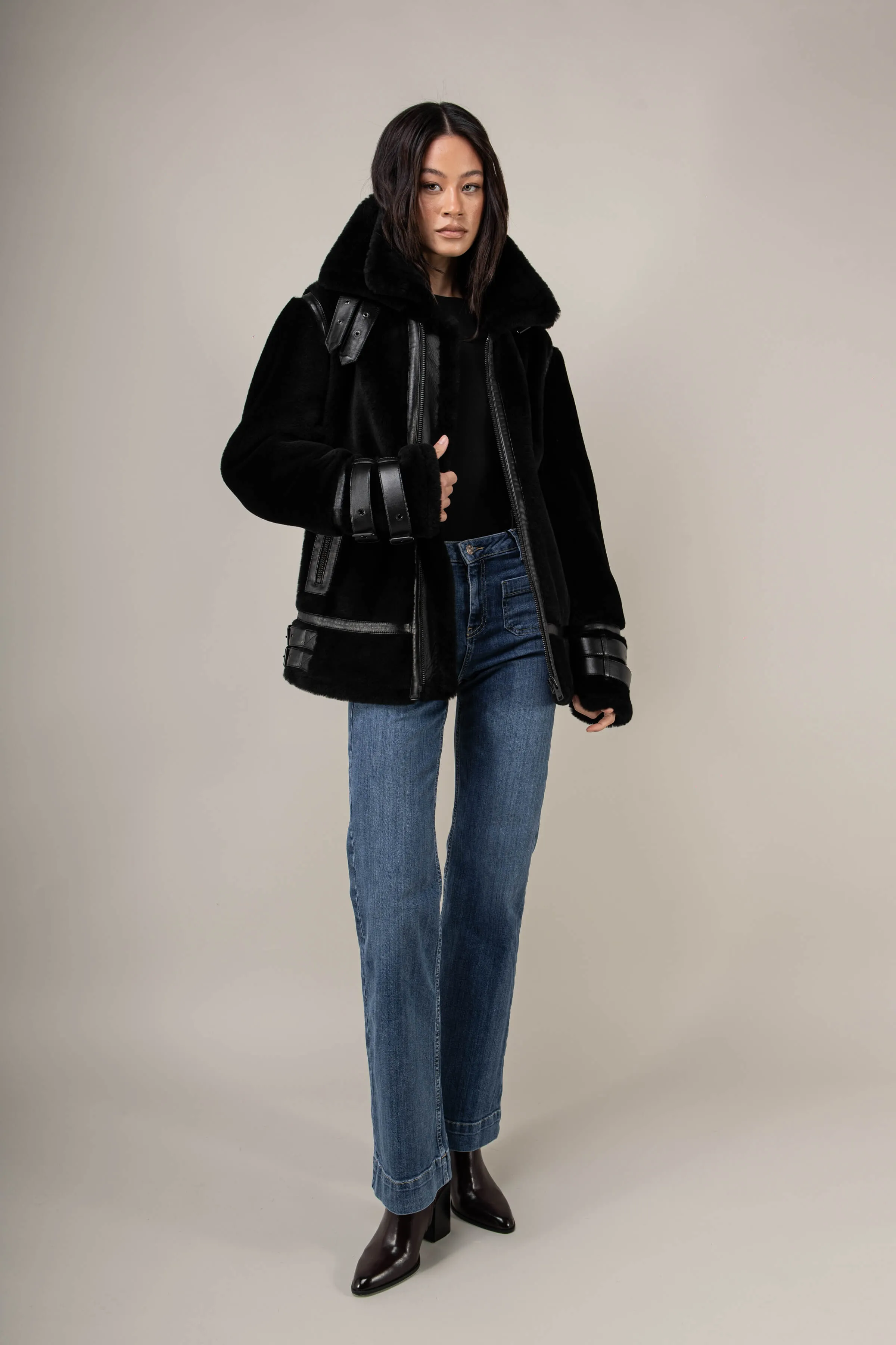 Polar 3.0: Noir Shearling Jacket (Woman) sold by Boda Skins product image thumbnail 3