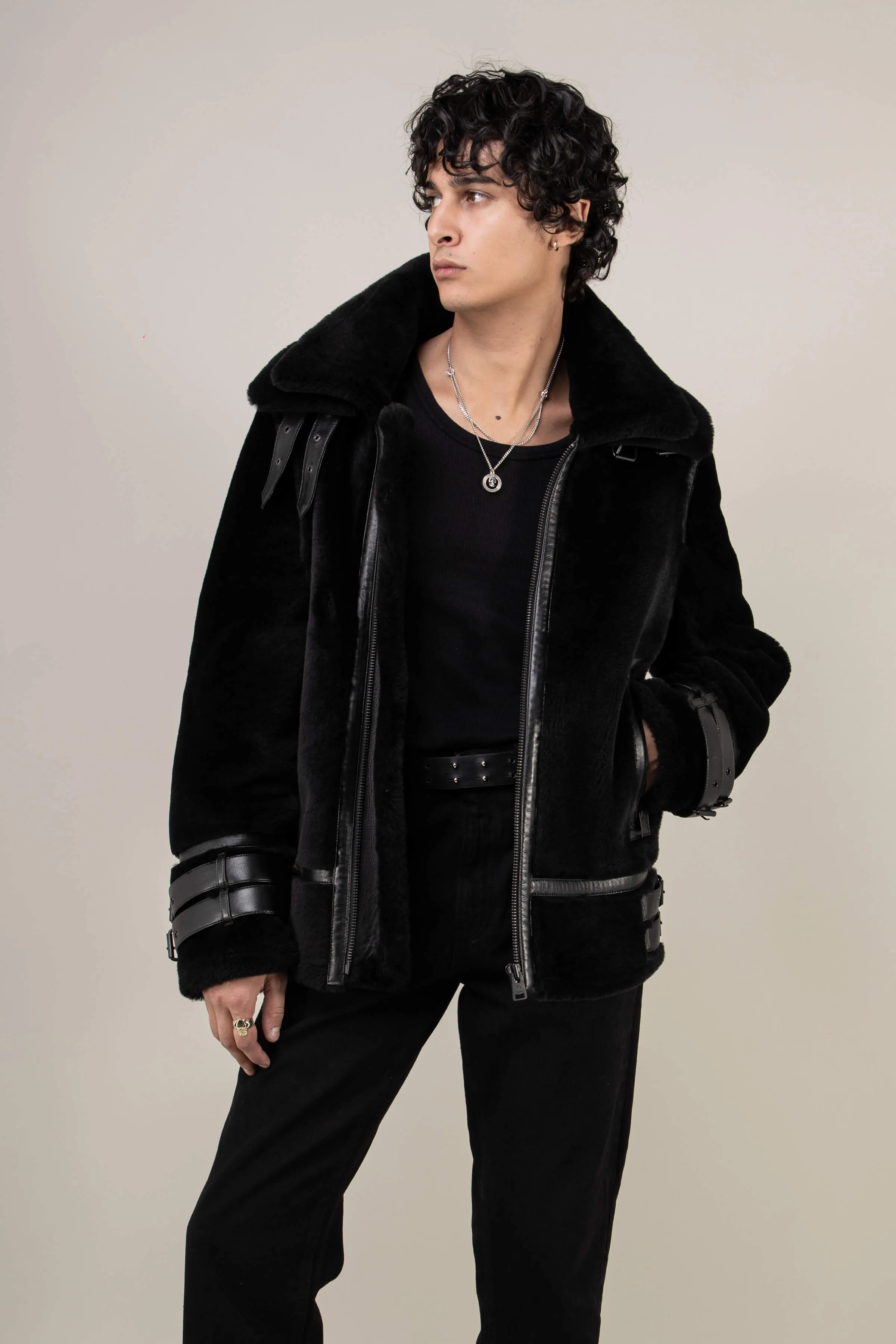 Polar 3.0: Noir Shearling Jacket (Man) sold by Boda Skins