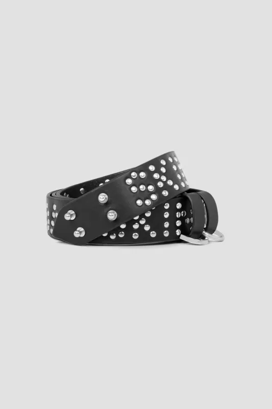 Studded Logo Saddle Pin Belt sold by Boda Skins