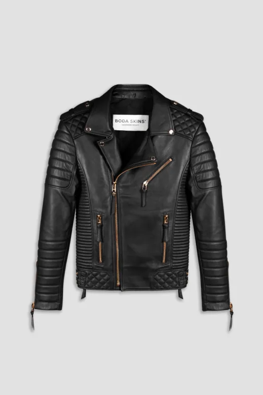 Kay Michaels 2.0 Leather Jacket Gold Hardware Tall (Man) sold by Boda Skins