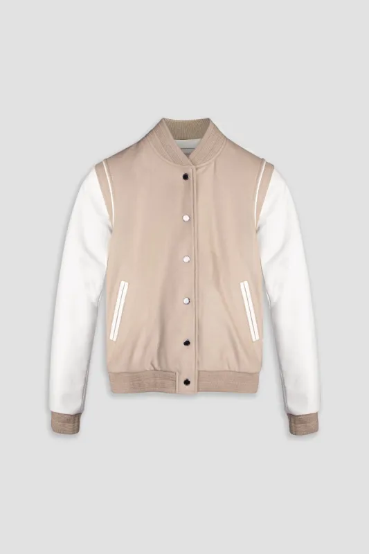 Varsity Jacket Tall: Ecru (Woman) sold by Boda Skins