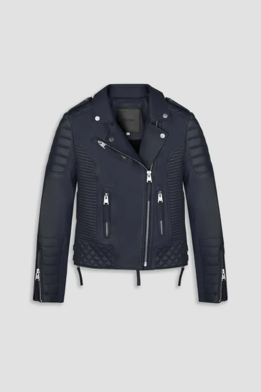 Kay Michaels 3.0: Royal Navy Leather Jacket (Woman) sold by Boda Skins