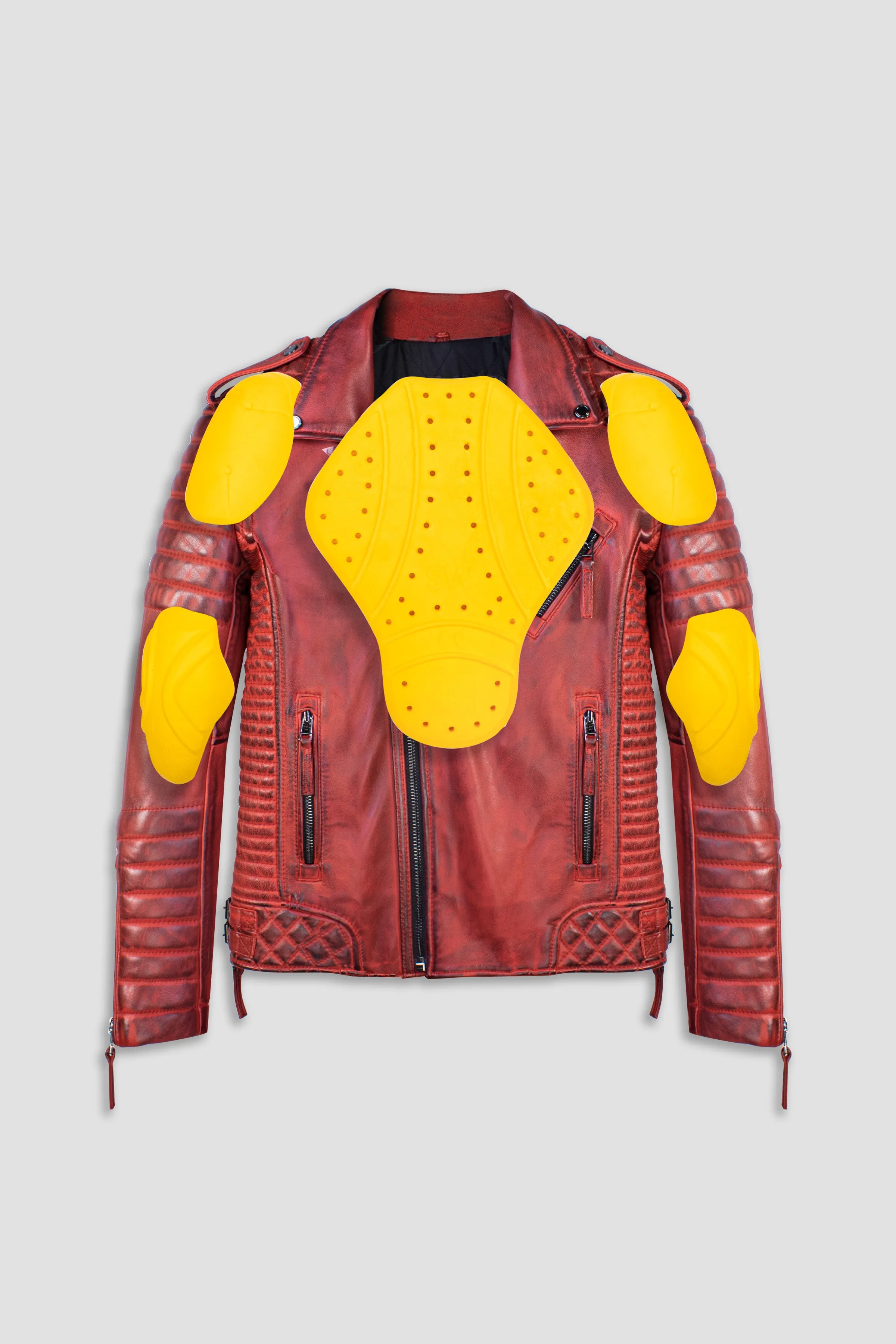 Kay Michaels Tall: Biker Protection Burnt Red Leather Jacket (Man) sold by Boda Skins product image thumbnail 2