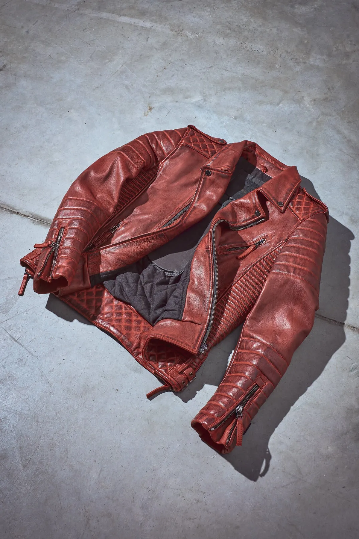 Kay Michaels Tall: Biker Protection Burnt Red Leather Jacket (Man) sold by Boda Skins product image thumbnail 4