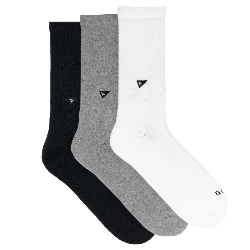 Arvin Goods 3-Pack Sustainable Recycled Crew Socks for Comfort made by Arvin Goods