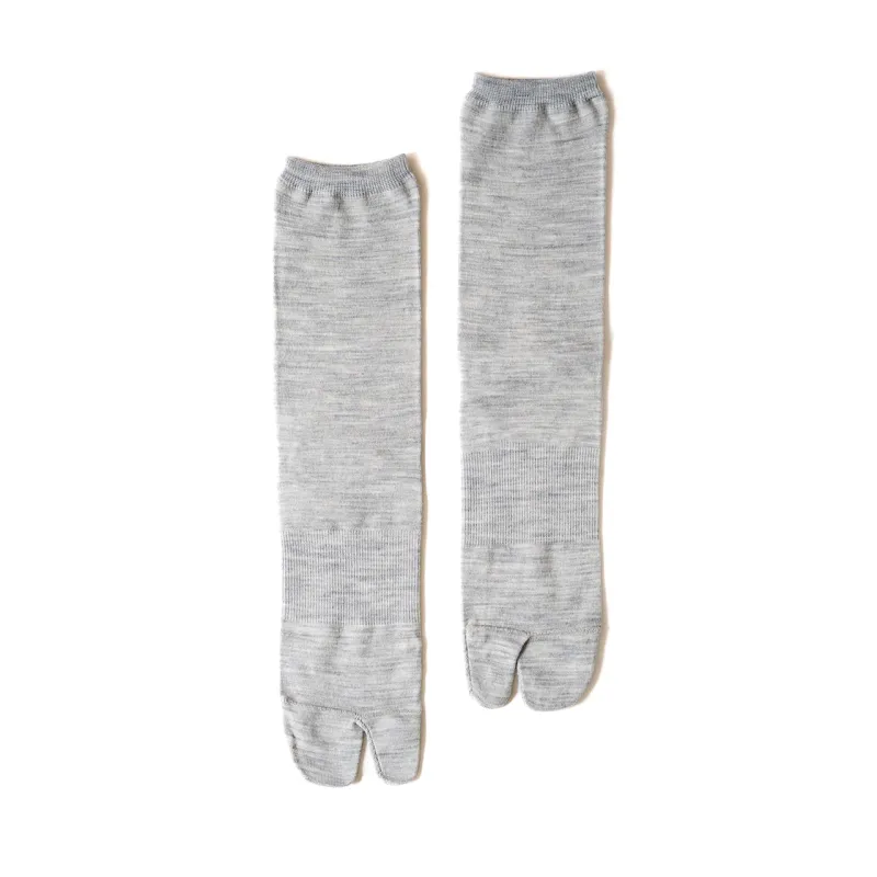 NODAL Australian Merino Wool Tabi Socks - Melange Gray made by Arvin Goods