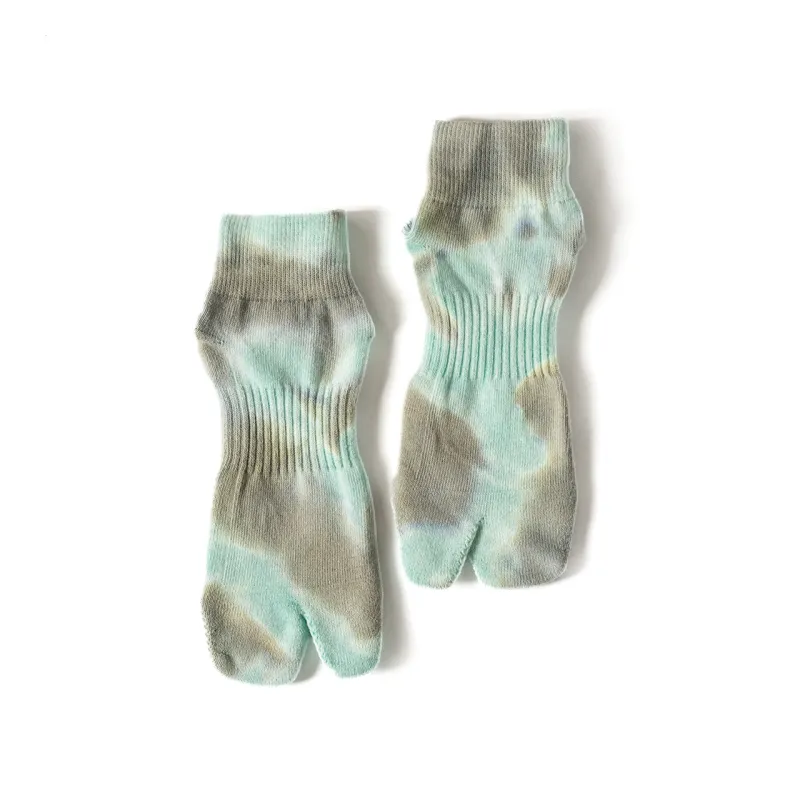 NODAL Tabi Sock – Tie Dye Soda/Khaki/Gray | Made in Japan made by Arvin Goods