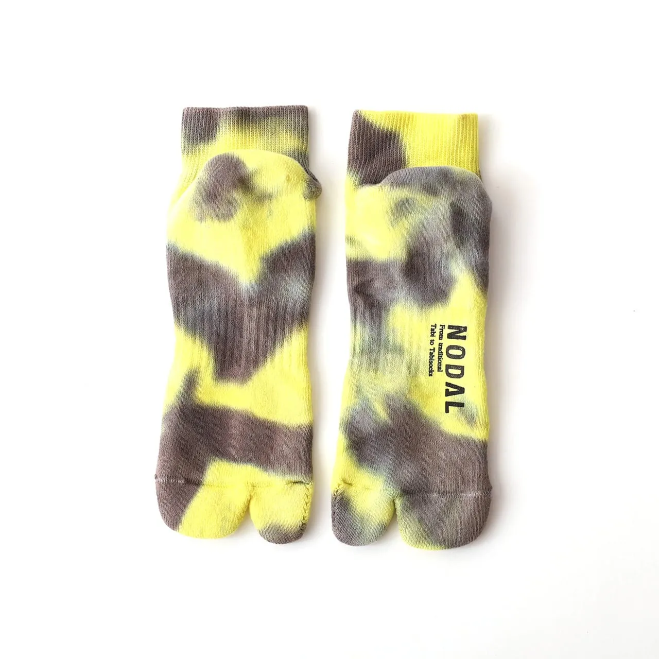 NODAL Tabi Sock – Tie Dye Yellow/Charcoal | Made in Japan sold by Arvin Goods product image thumbnail 2