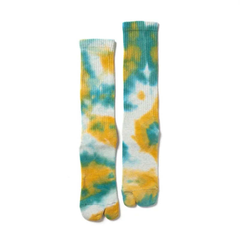 NODAL Tabi Sock – Tie Dye Long Sock Green | Made in Japan made by Arvin Goods