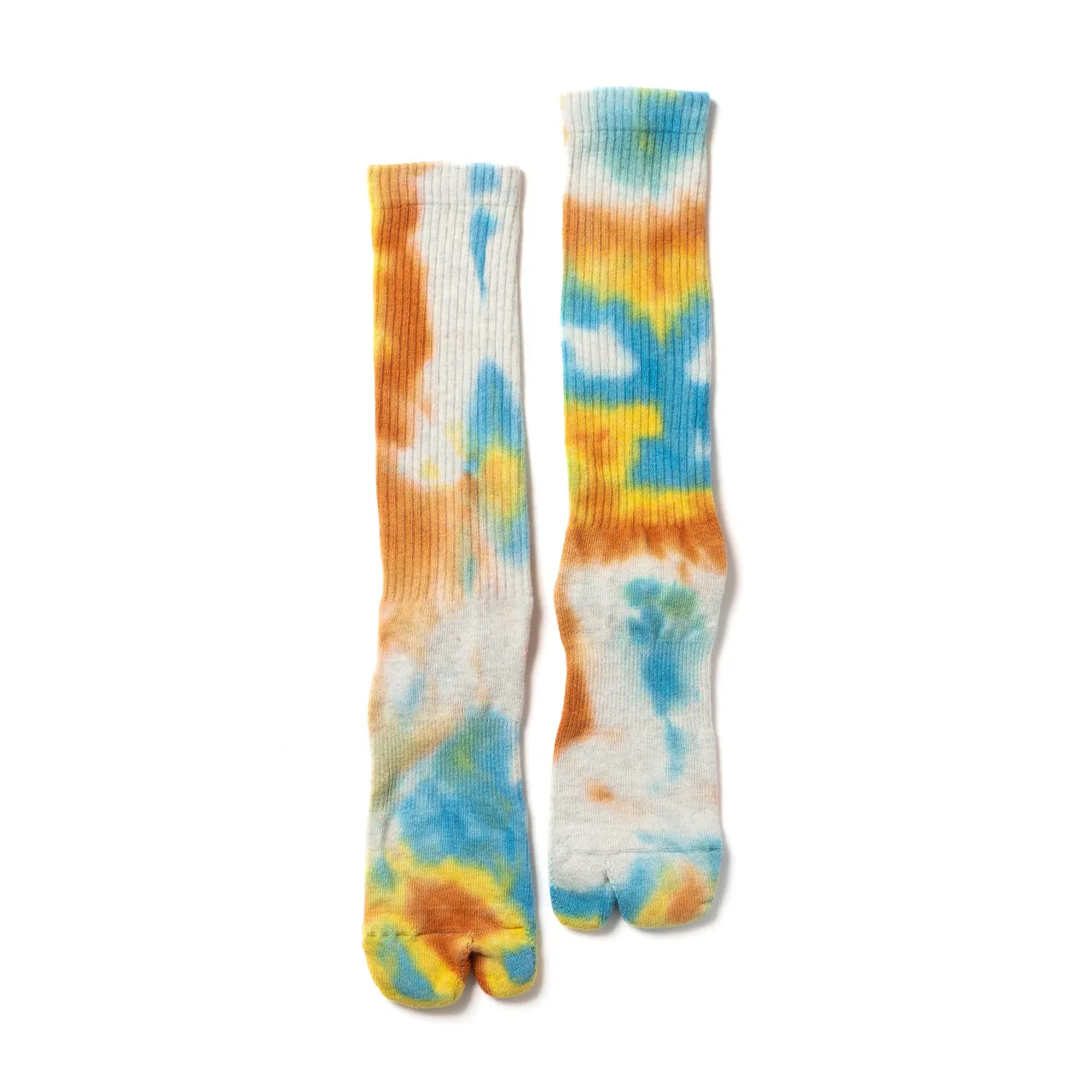 NODAL Tie-Dye Tabi Socks - Orange Long Split-Toe | Made in Japan sold by Arvin Goods product image thumbnail 3