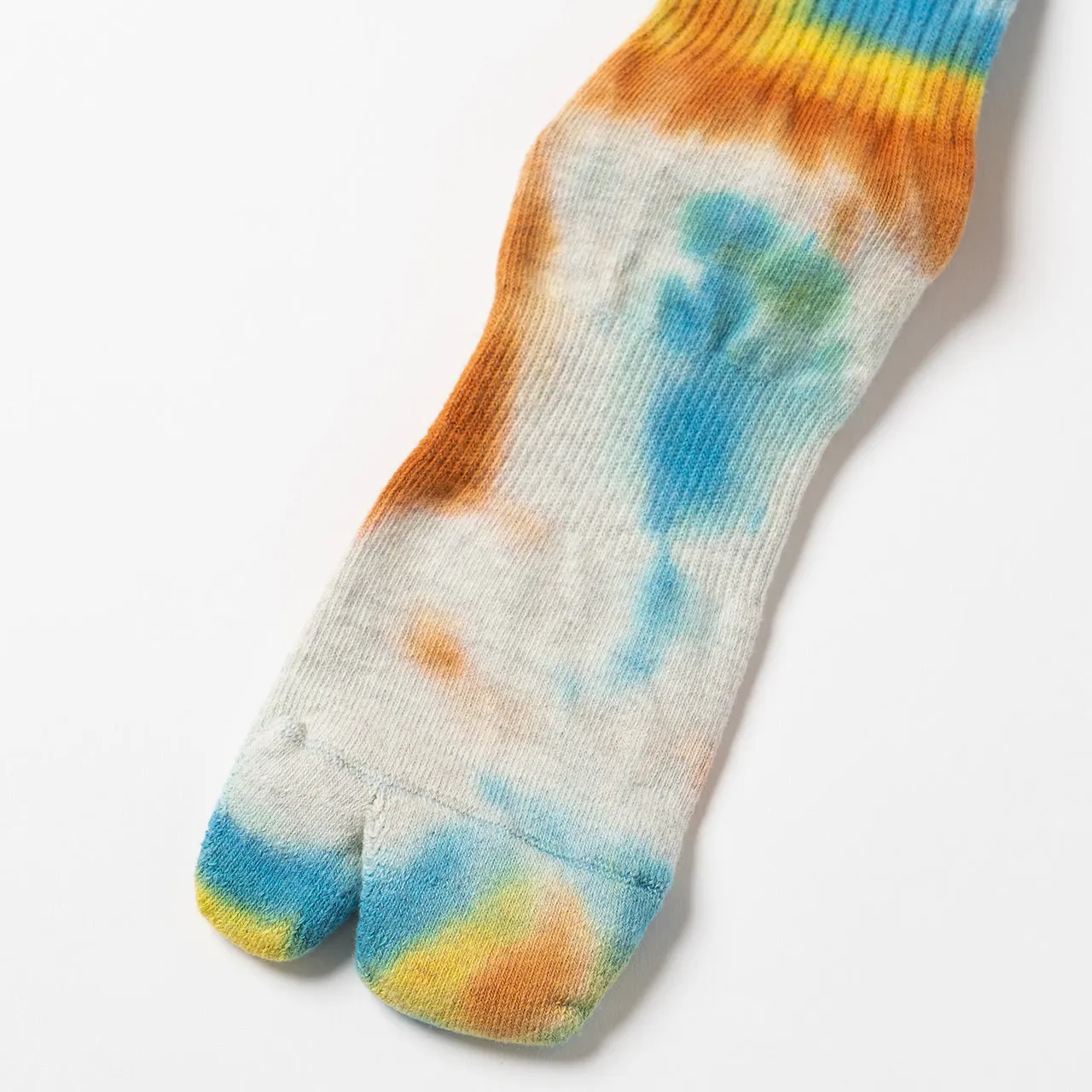 NODAL Tie-Dye Tabi Socks - Orange Long Split-Toe | Made in Japan sold by Arvin Goods product image thumbnail 2