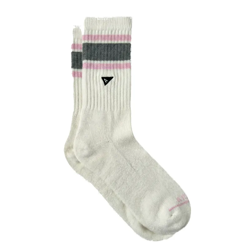Arvin Goods Pink Retro Stripe Crew Socks - Limited Edition made by Arvin Goods