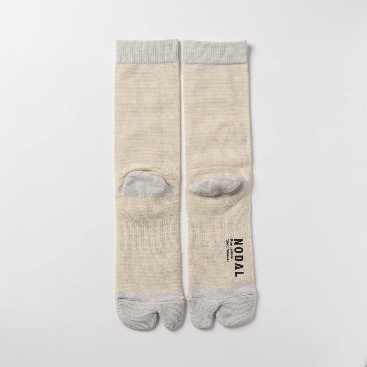 NODAL Tabi Sock – Merino Wool Stripe Light Gray | Made in Japan sold by Arvin Goods product image thumbnail 2